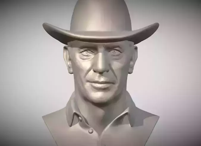 John Dutton Kevin Costner from Yellowstone bust for 3D printing