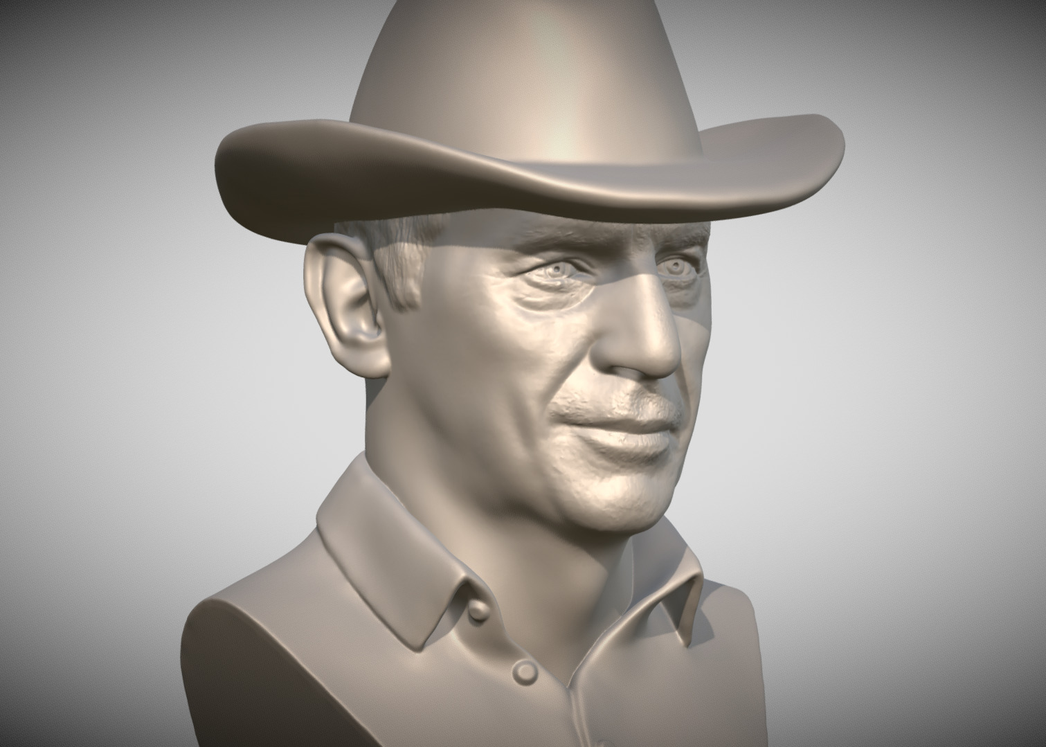 John Dutton Kevin Costner from Yellowstone bust for 3D printing 3D print model_7