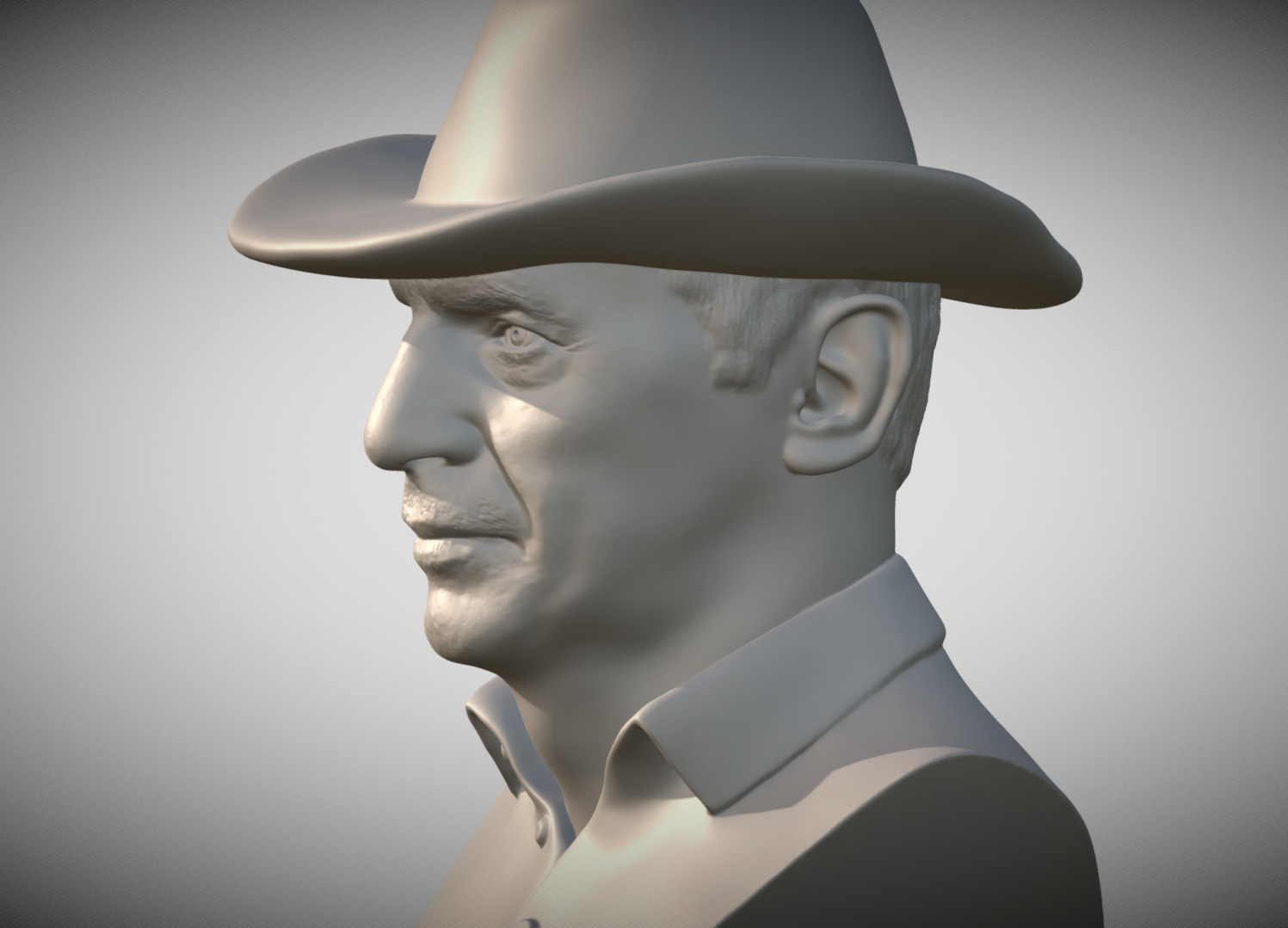 John Dutton Kevin Costner from Yellowstone bust for 3D printing 3D print model_2