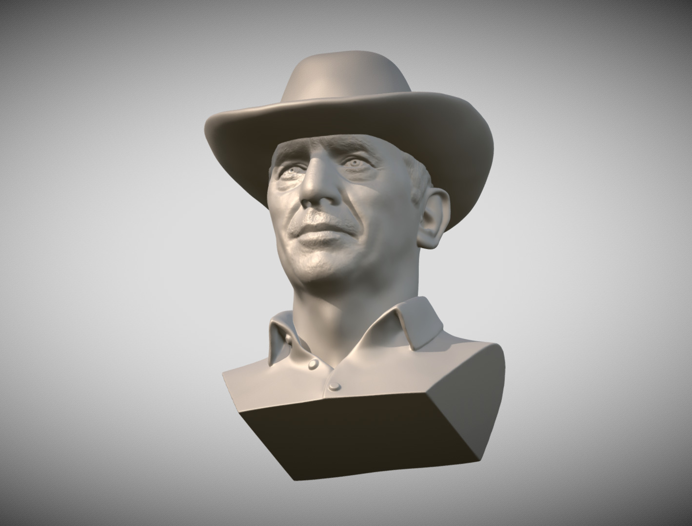 John Dutton Kevin Costner from Yellowstone bust for 3D printing 3D print model_12