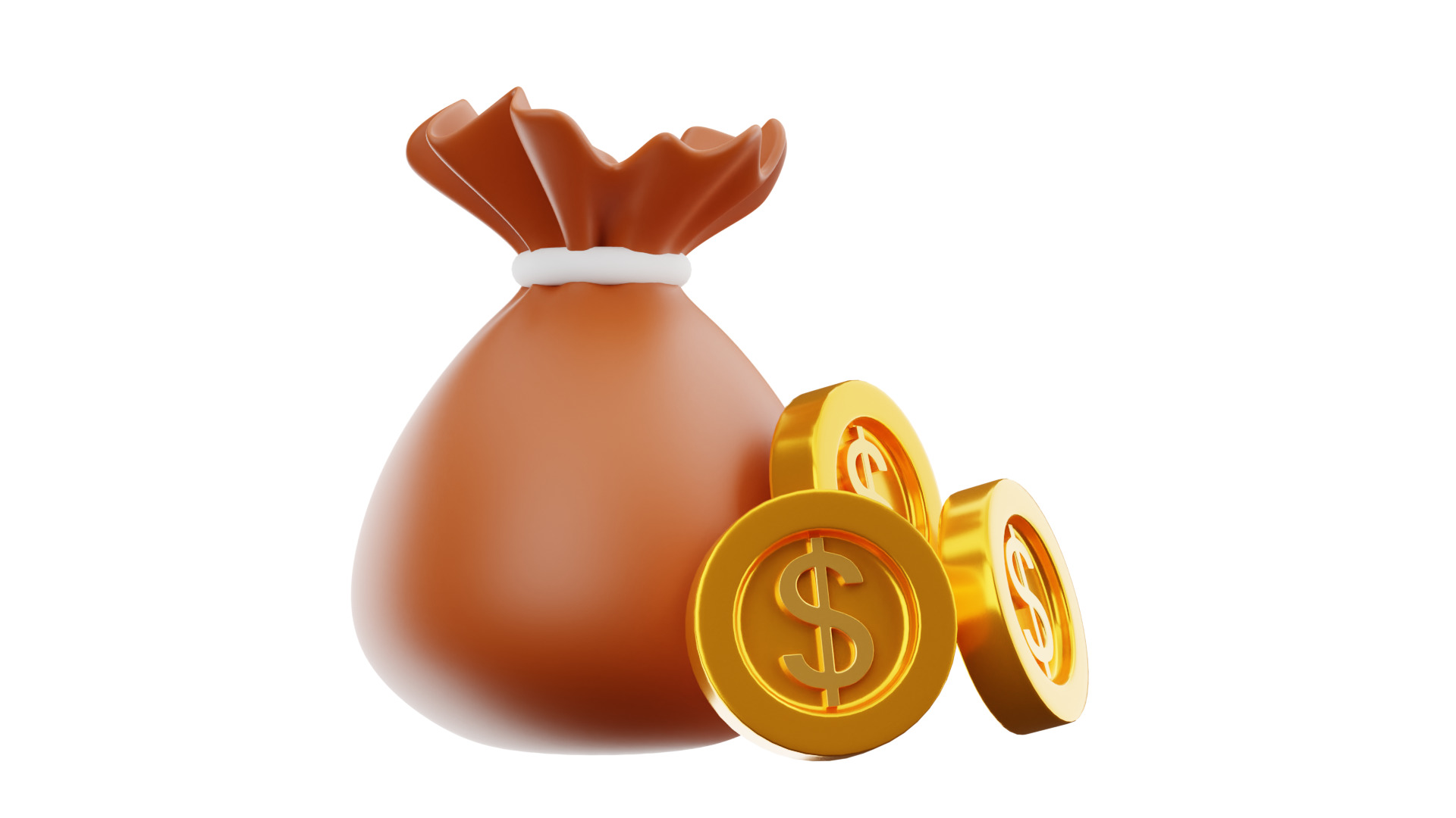 Dollar Bag 3D Illustration 3D model_17