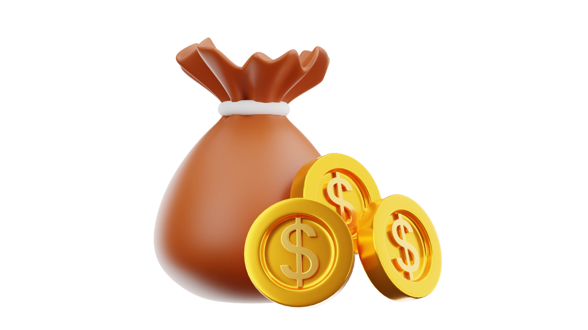 Dollar Bag 3D Illustration 3D model_18