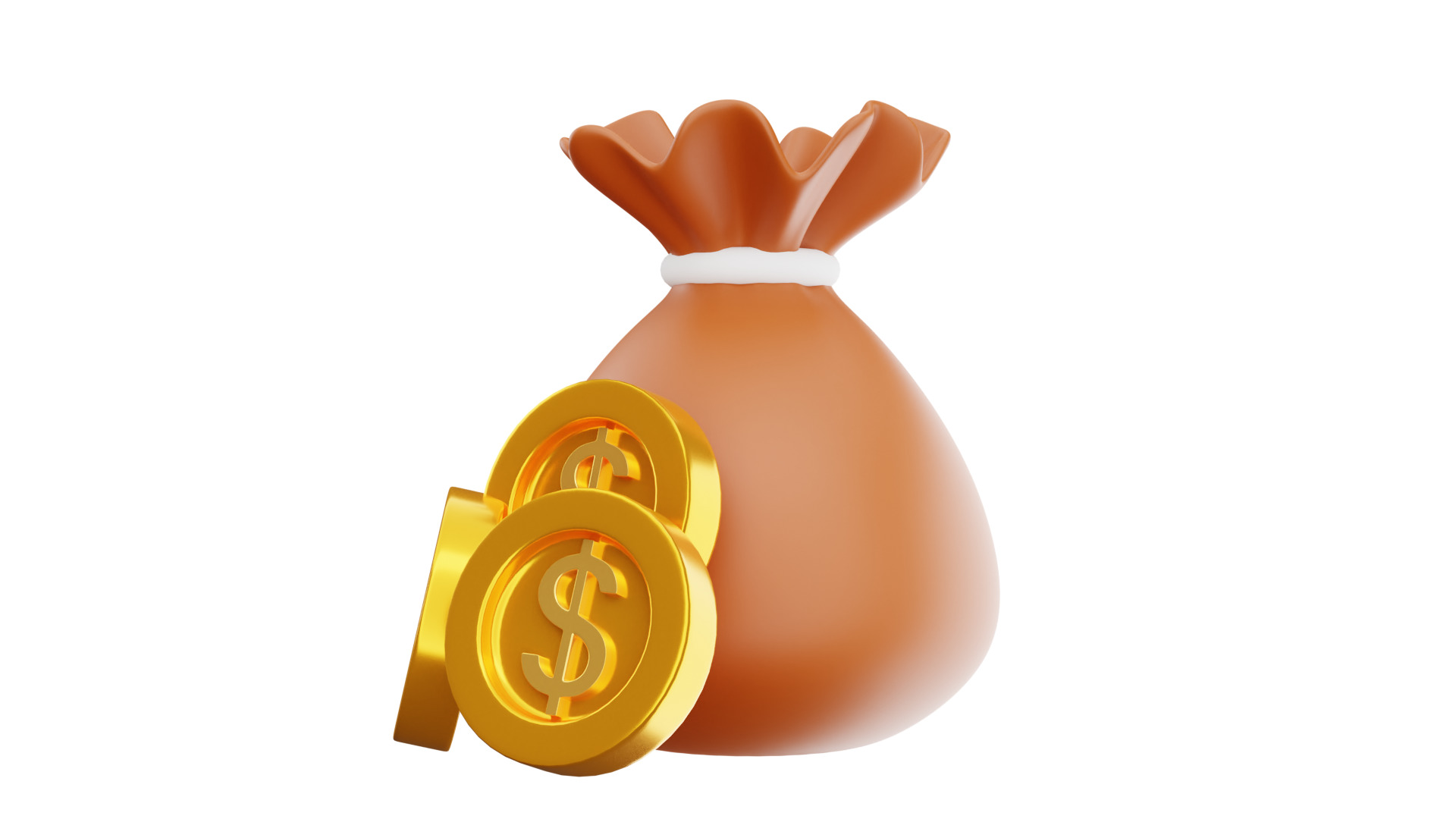 Dollar Bag 3D Illustration 3D model_3