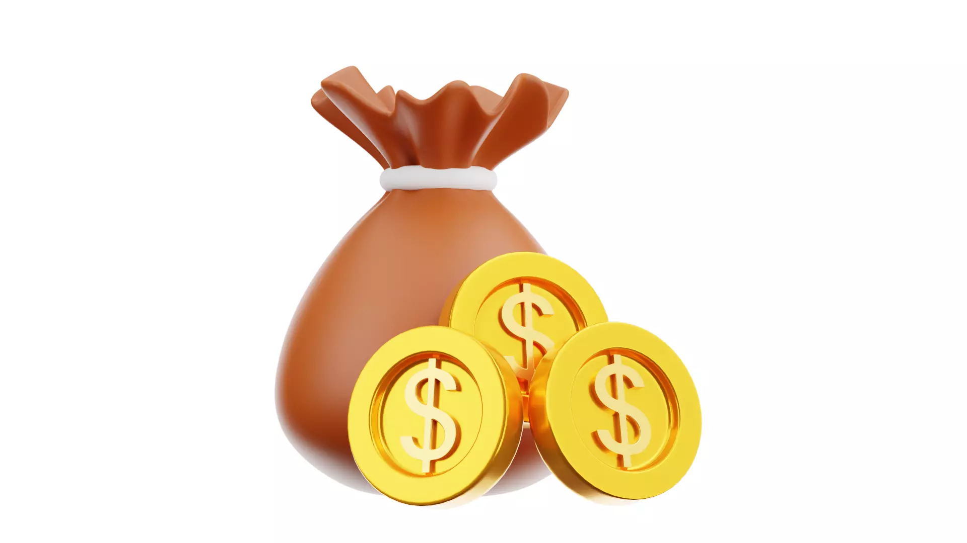 Dollar Bag 3D Illustration 3D model_0