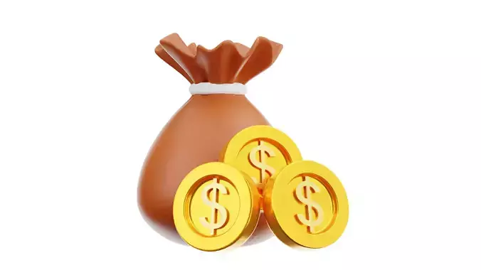 Dollar Bag 3D Illustration 3D model
