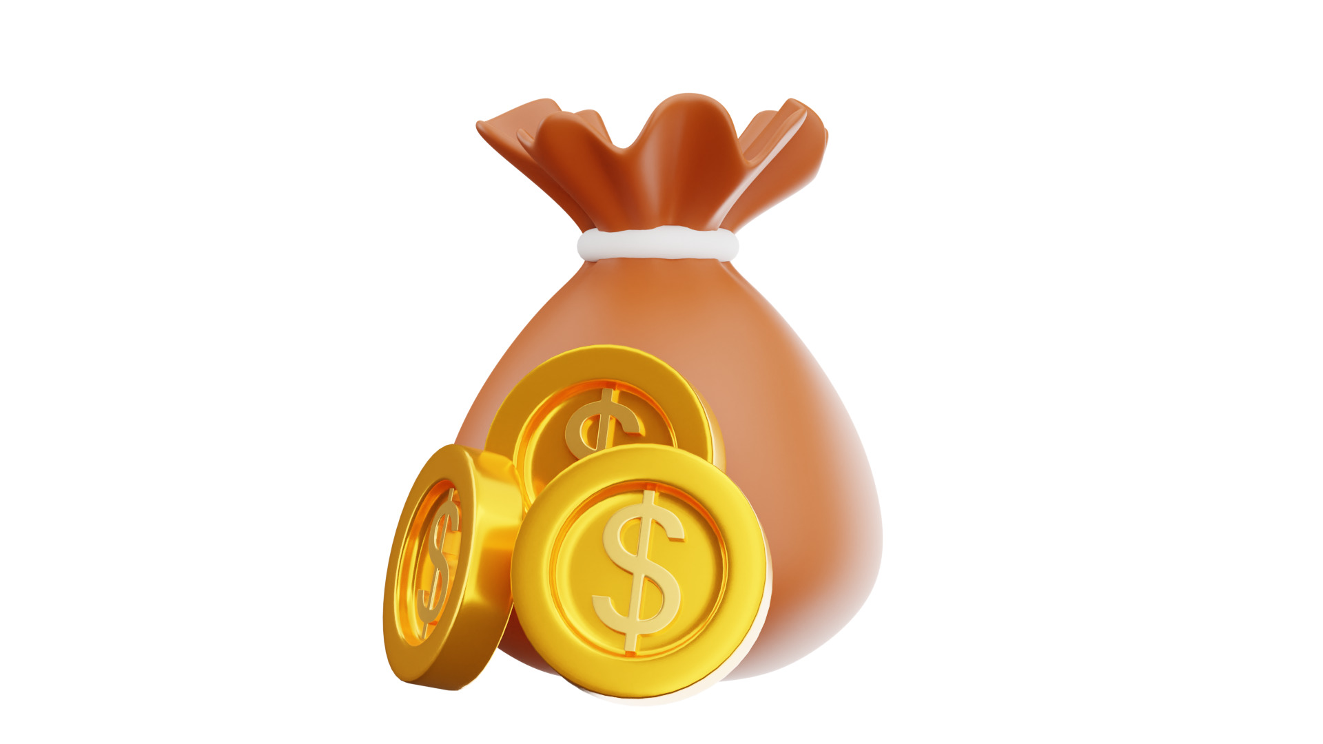 Dollar Bag 3D Illustration 3D model_2
