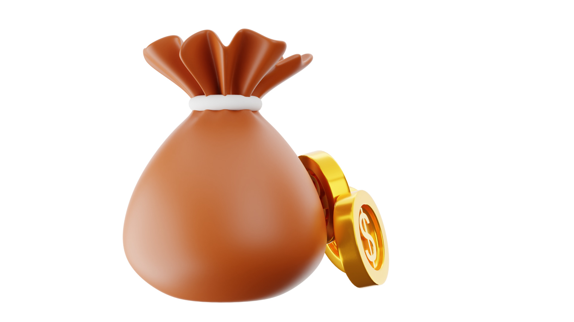 Dollar Bag 3D Illustration 3D model_14