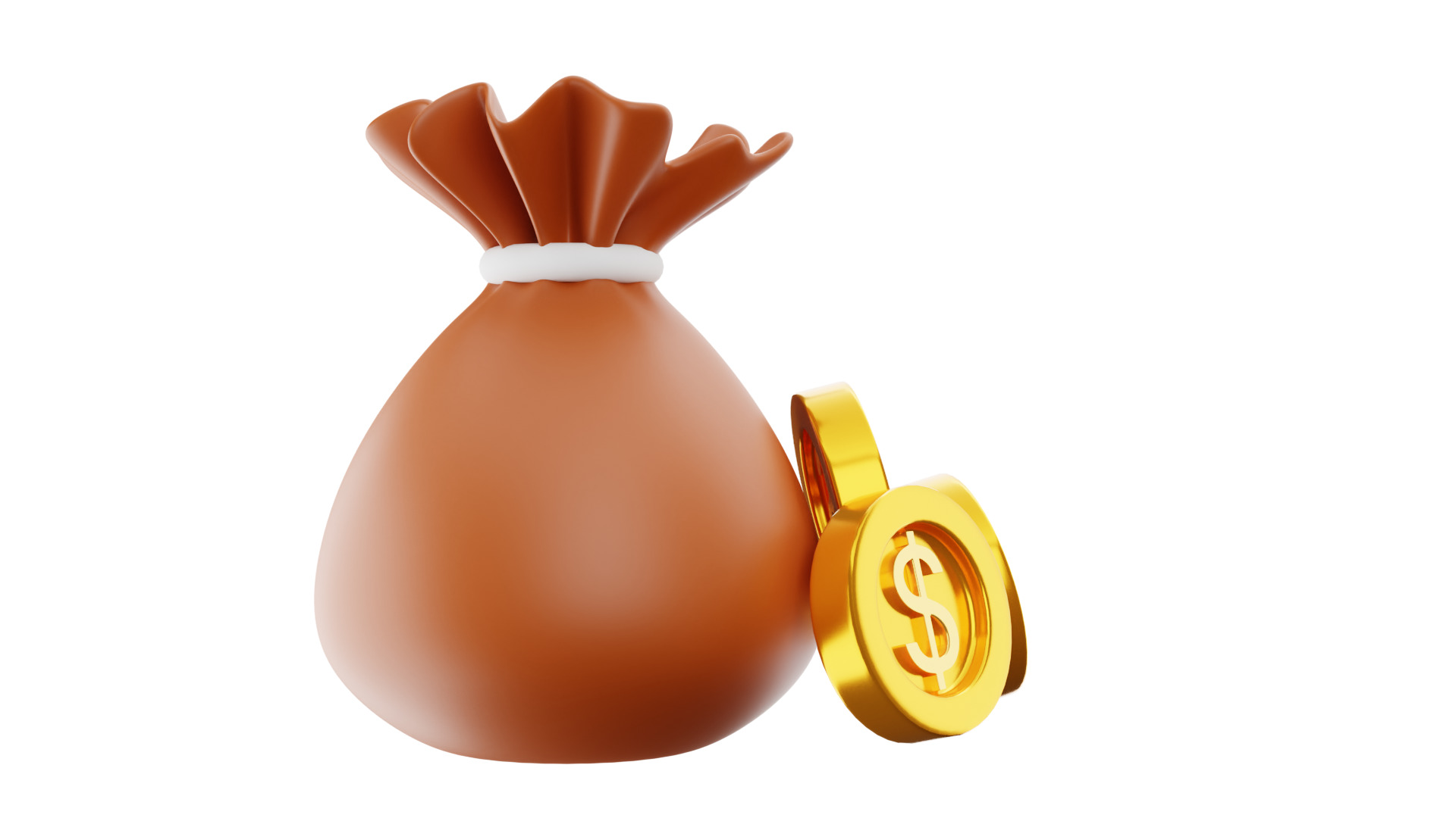 Dollar Bag 3D Illustration 3D model_15