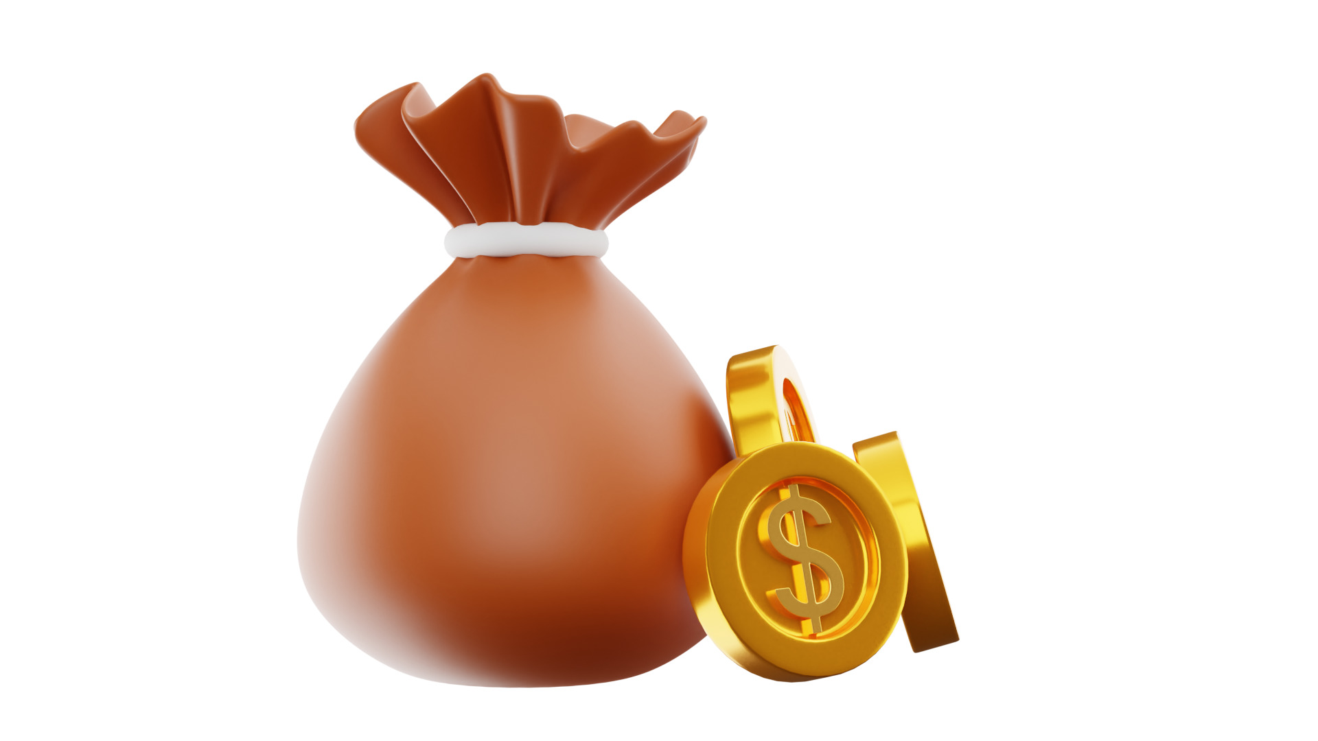 Dollar Bag 3D Illustration 3D model_16