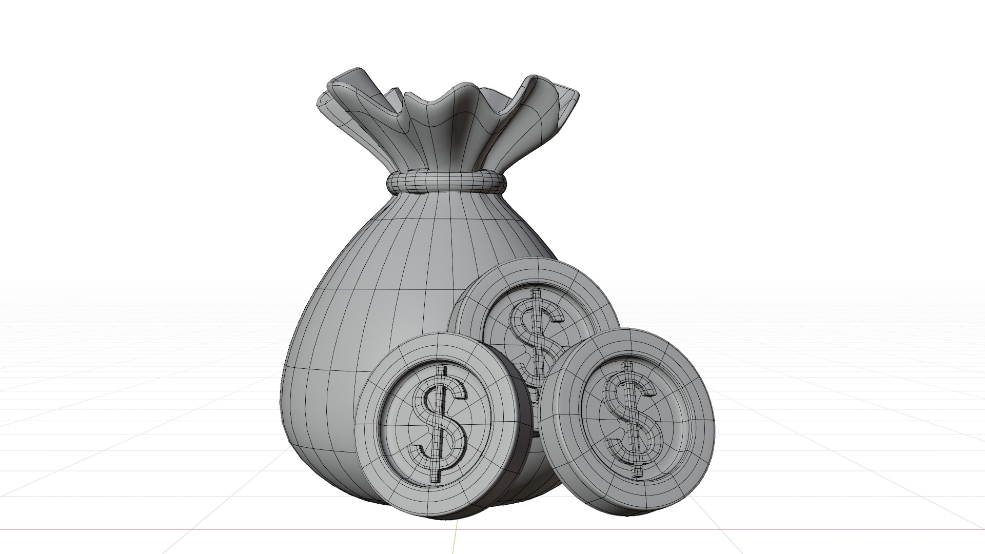 Dollar Bag 3D Illustration 3D model_20