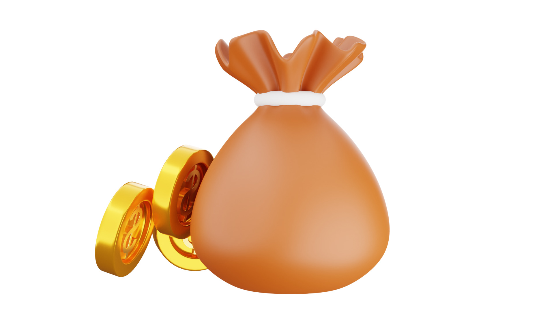 Dollar Bag 3D Illustration 3D model_7