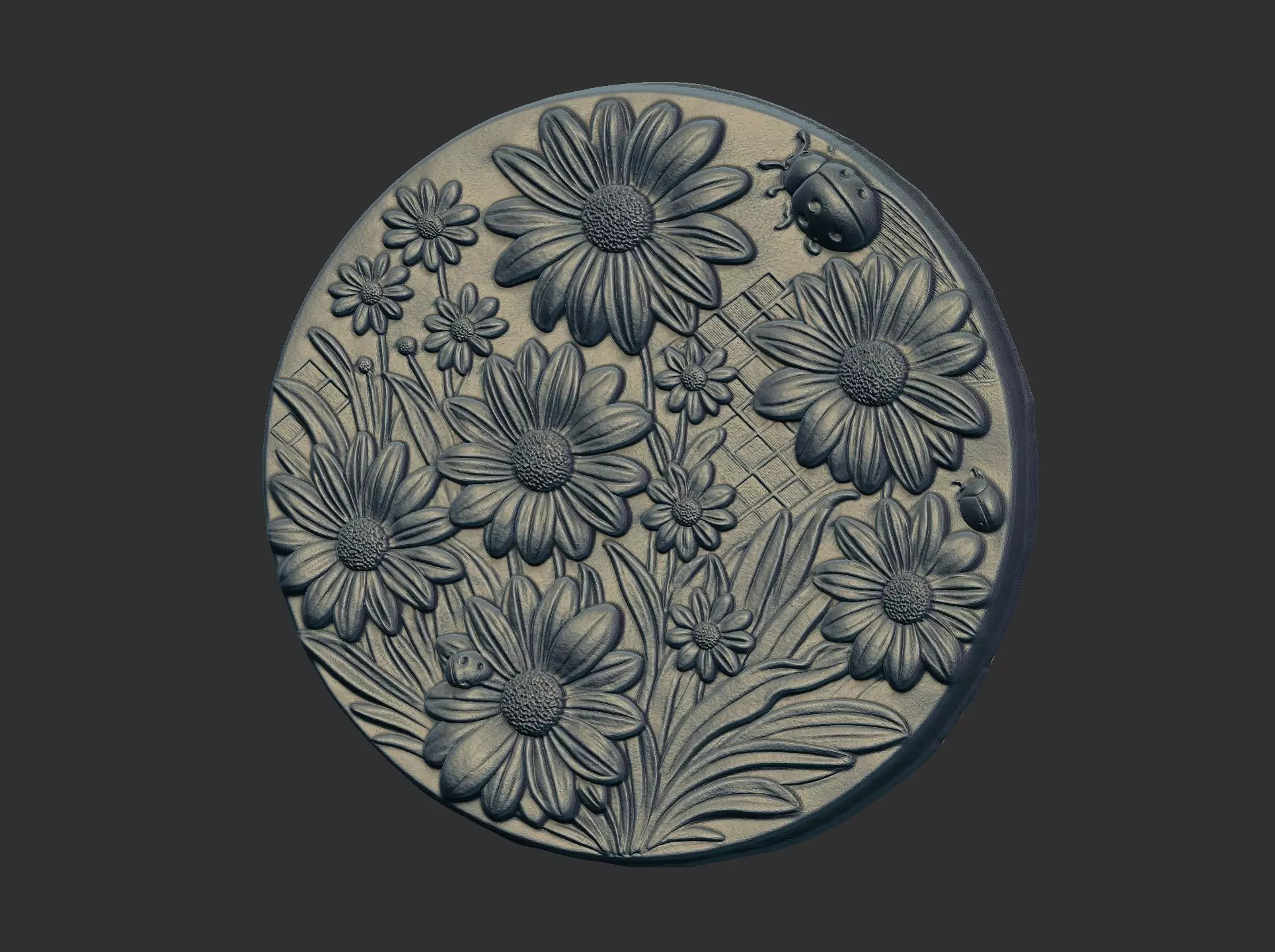 flowerwalldecor roundframe 3D print model
