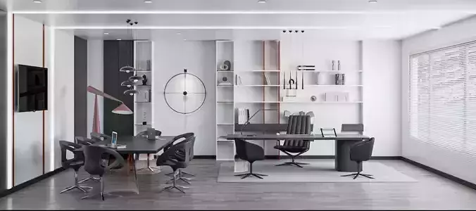 Modern Executive Office  Minimalist Interior Scene