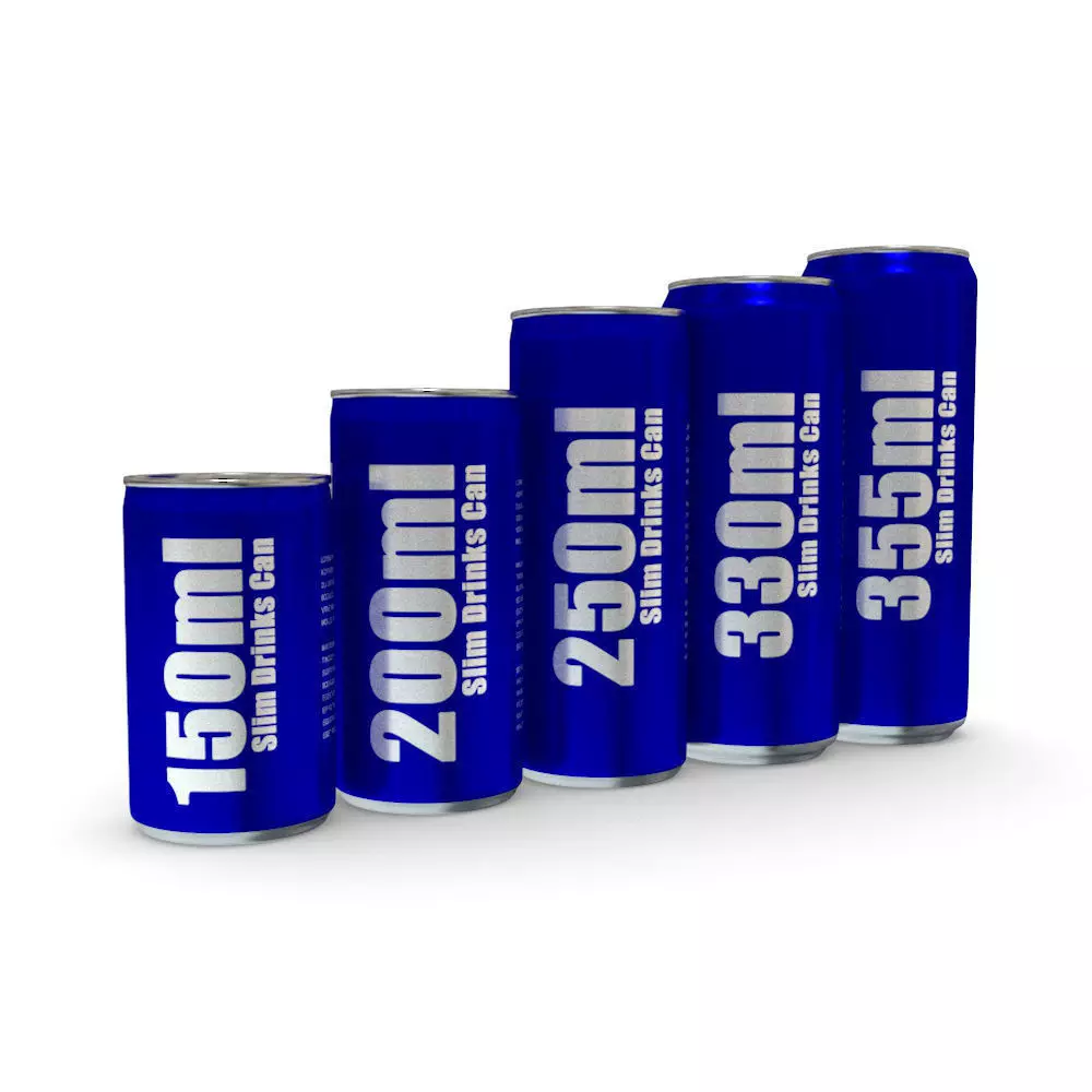 Drinks Cans - Slim Set Low-poly 3D model_0