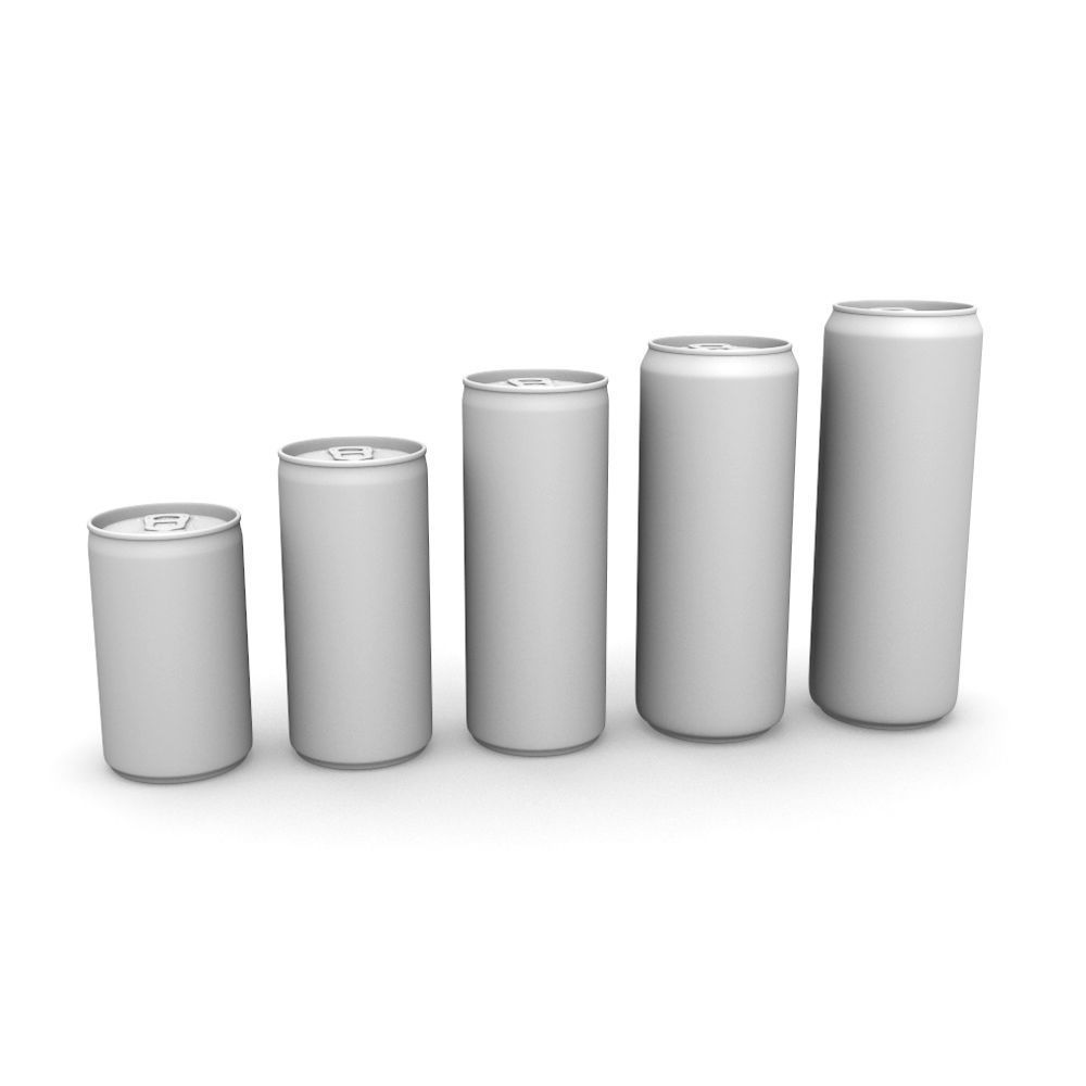 Drinks Cans - Slim Set Low-poly 3D model_10