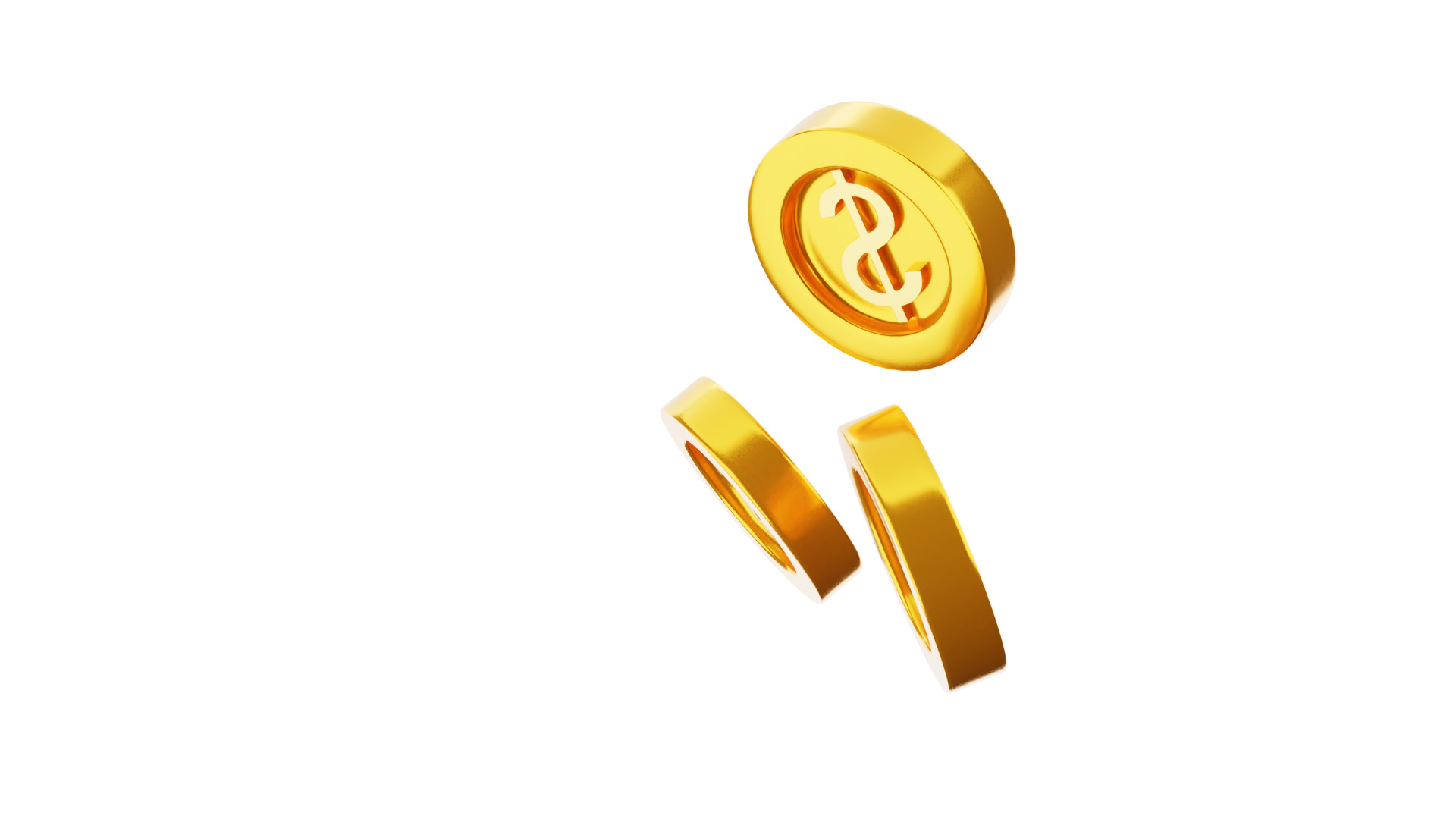 Dollar Coins 3D Illustration 3D model_13