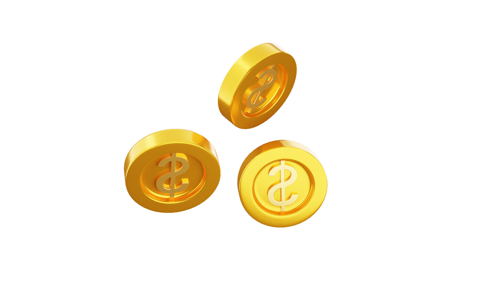 Dollar Coins 3D Illustration 3D model_8