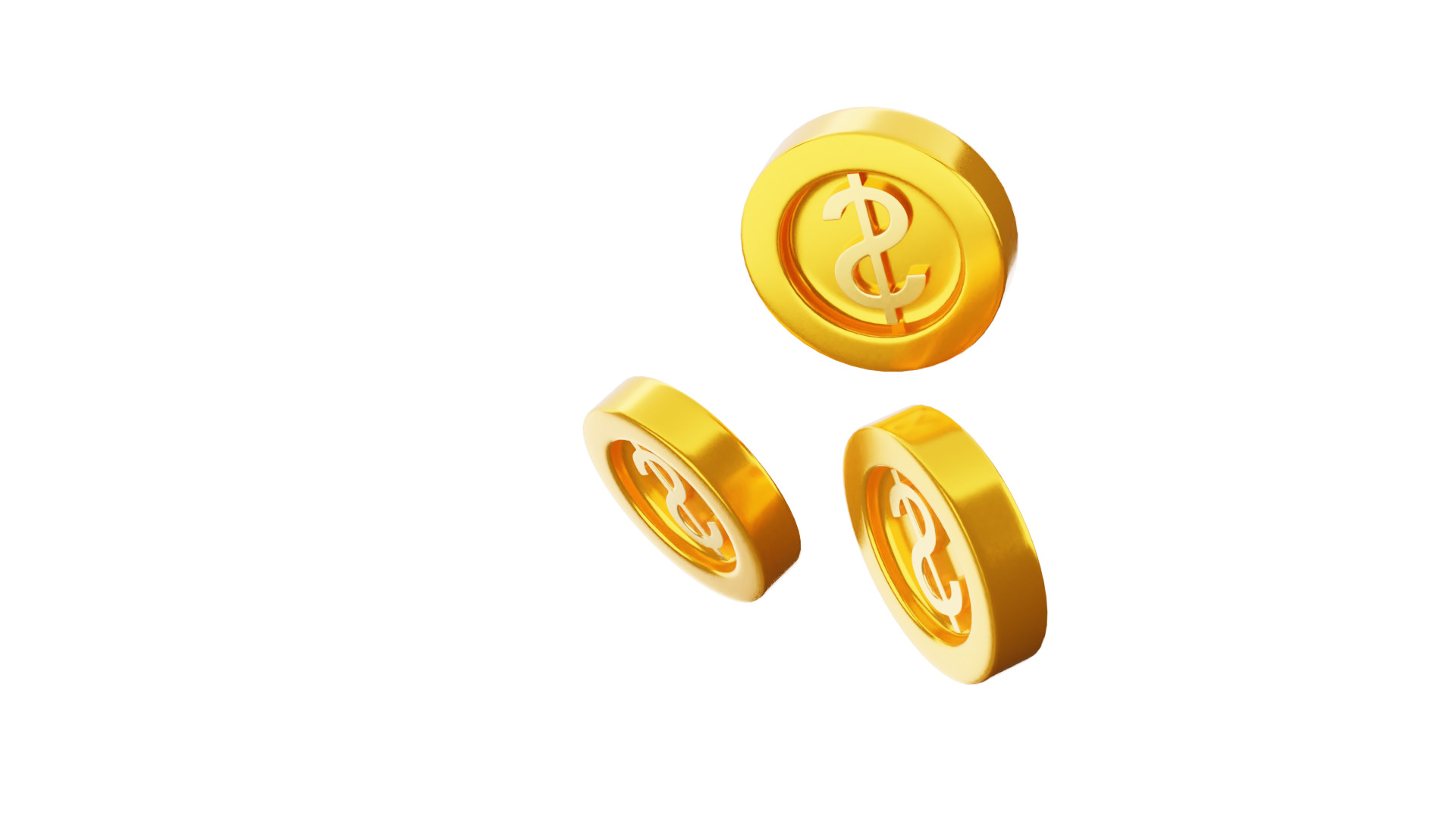 Dollar Coins 3D Illustration 3D model_12