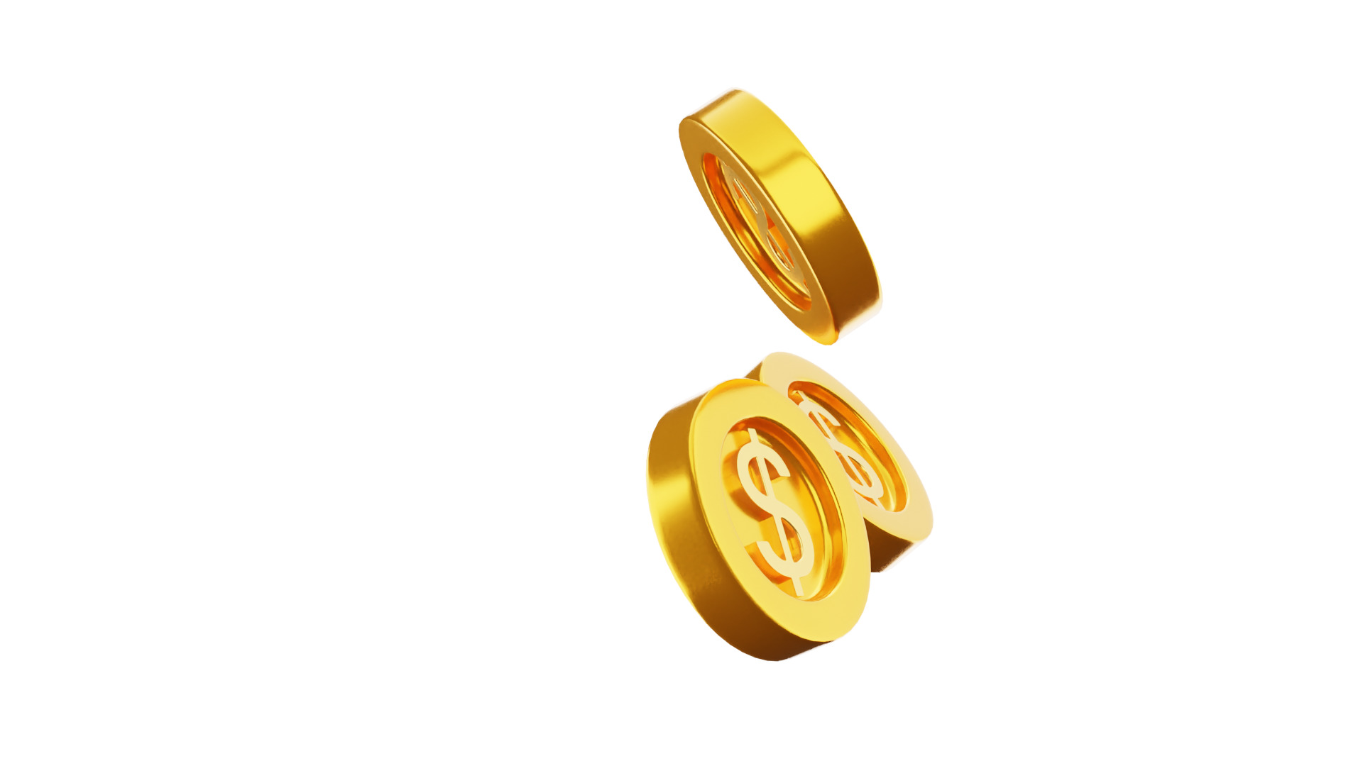 Dollar Coins 3D Illustration 3D model_15