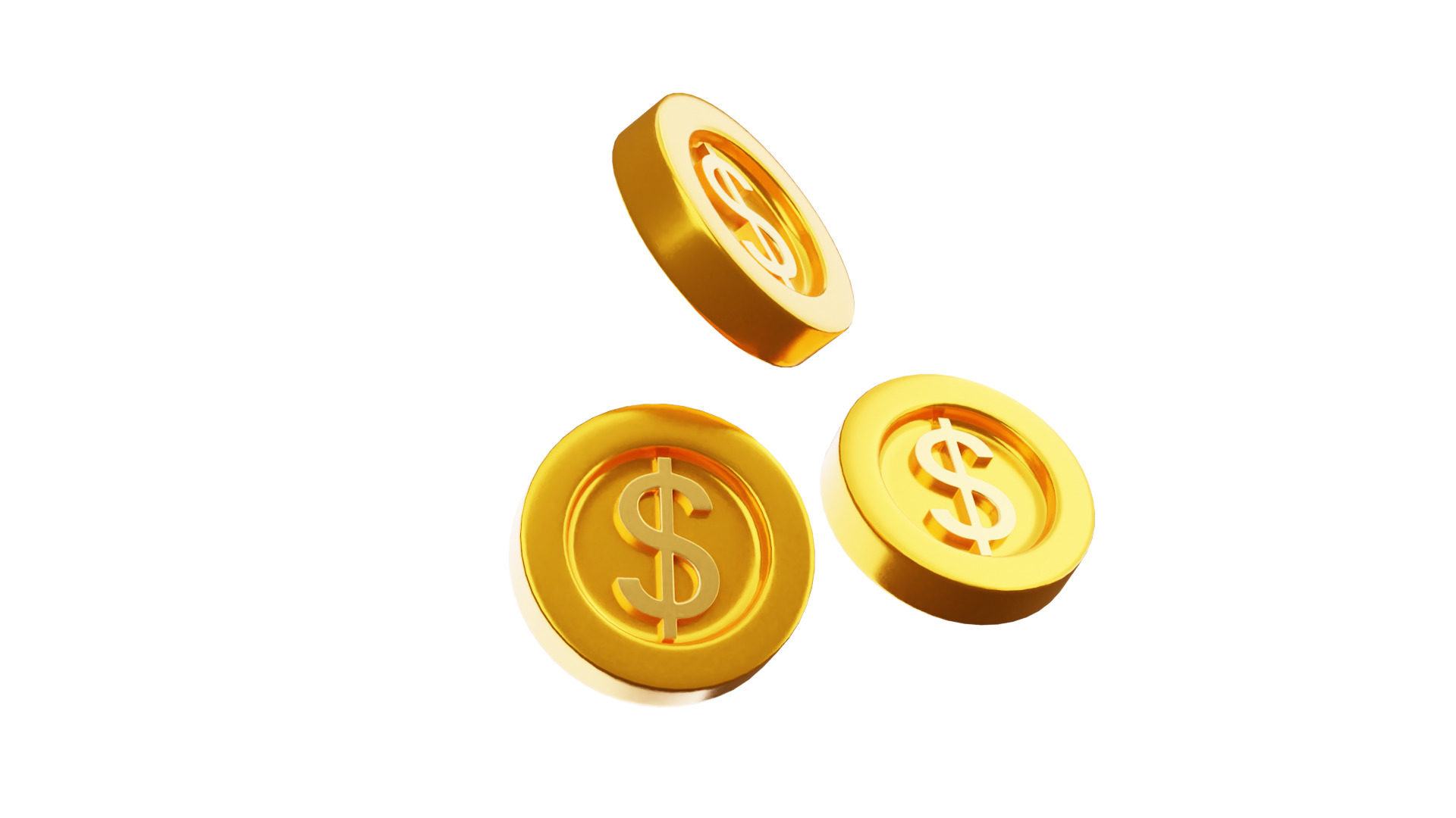 Dollar Coins 3D Illustration 3D model_17