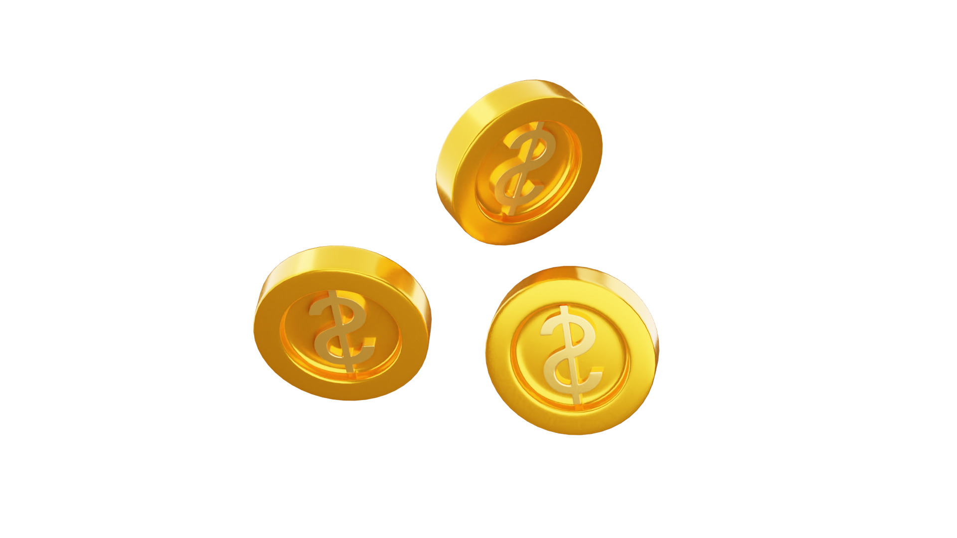 Dollar Coins 3D Illustration 3D model_9
