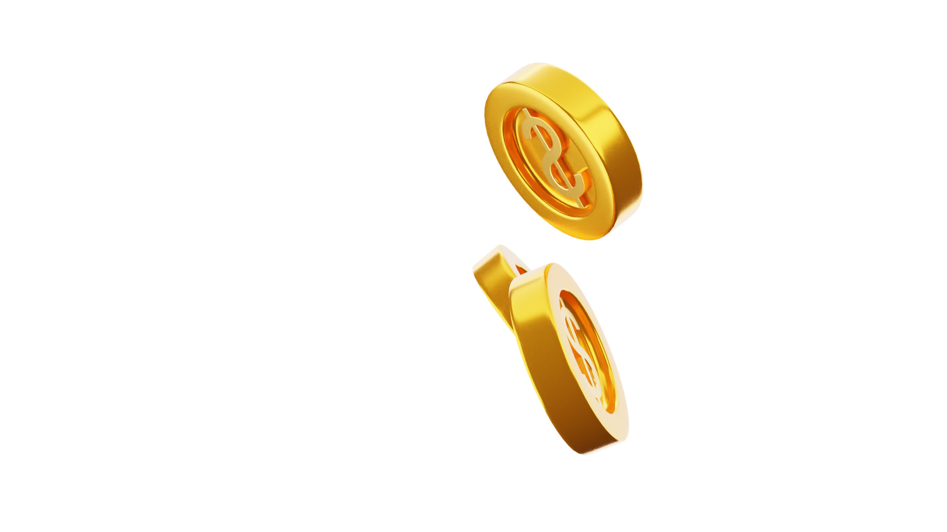 Dollar Coins 3D Illustration 3D model_14