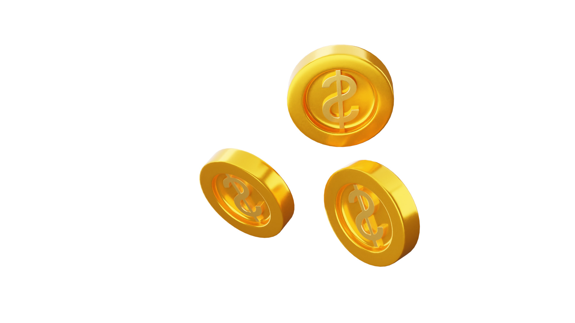 Dollar Coins 3D Illustration 3D model_11