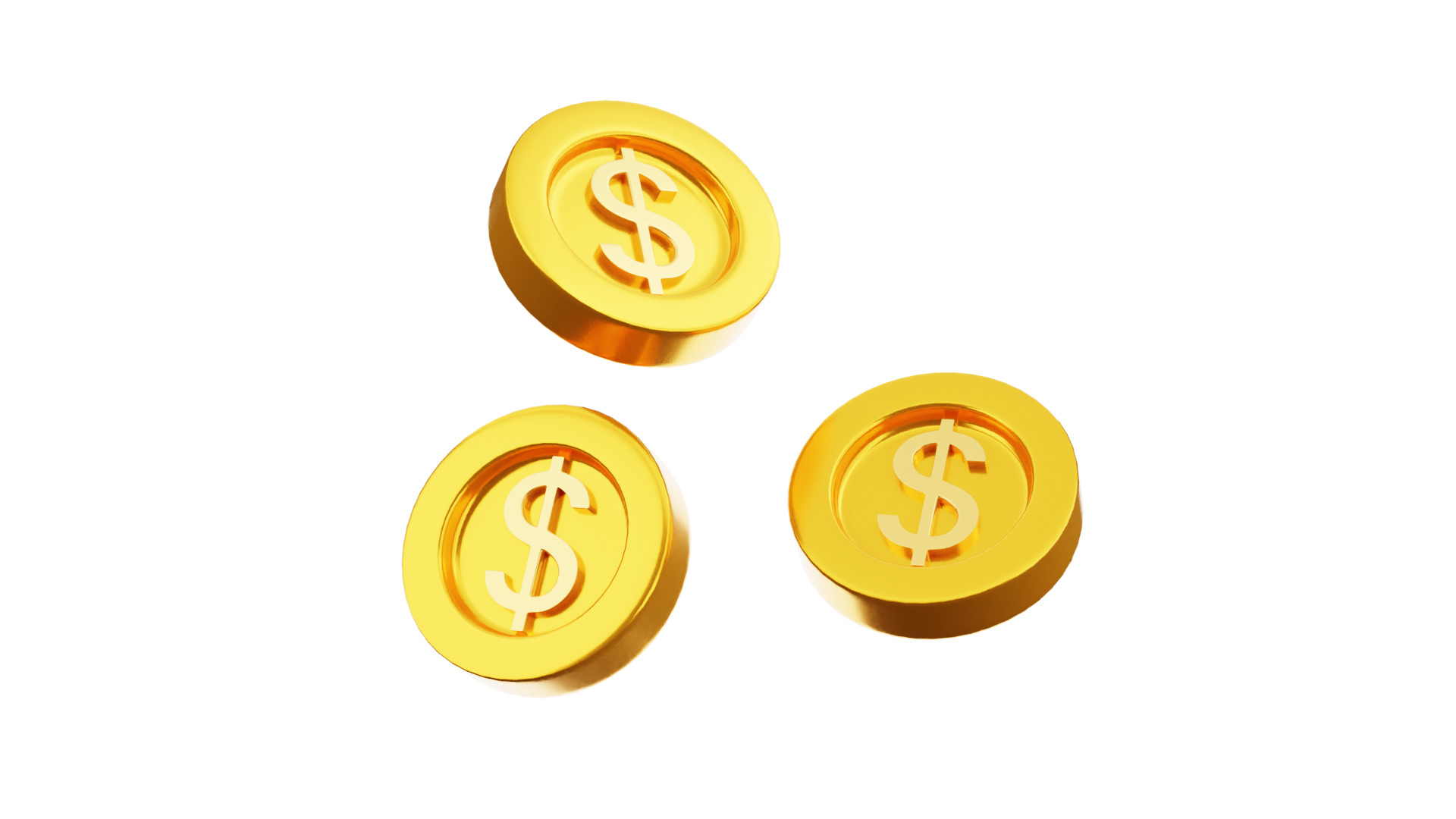 Dollar Coins 3D Illustration 3D model_19