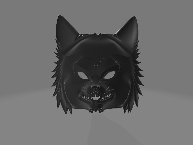 Gothic Wolf Wearable Mask 3D print model_2
