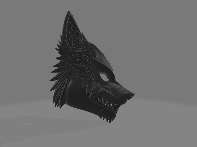 Gothic Wolf Wearable Mask 3D print model_3
