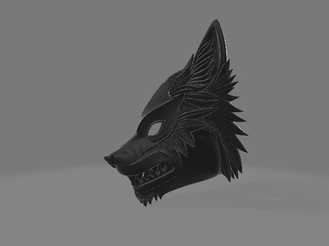 Gothic Wolf Wearable Mask 3D print model_1