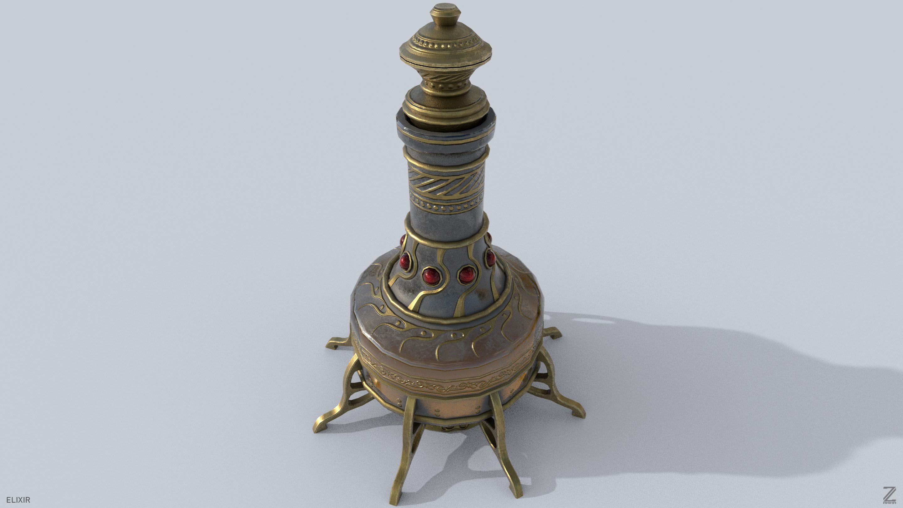 Elixir Low-poly 3D model_7