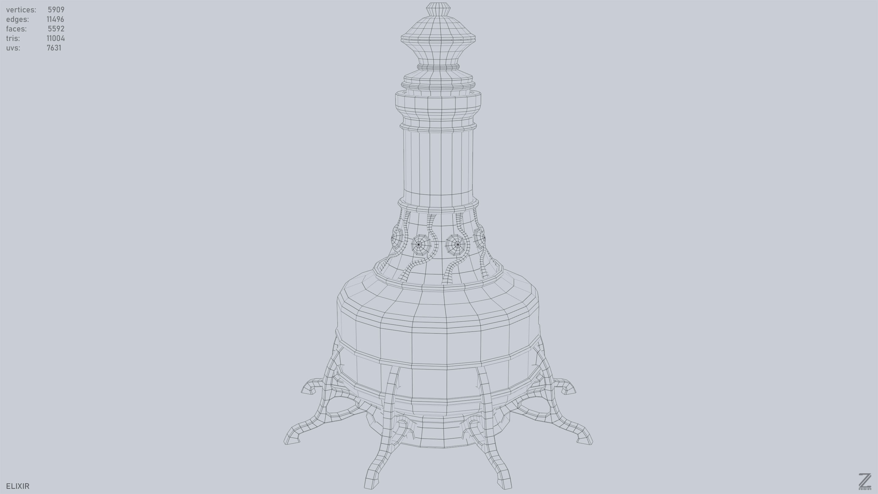 Elixir Low-poly 3D model_12