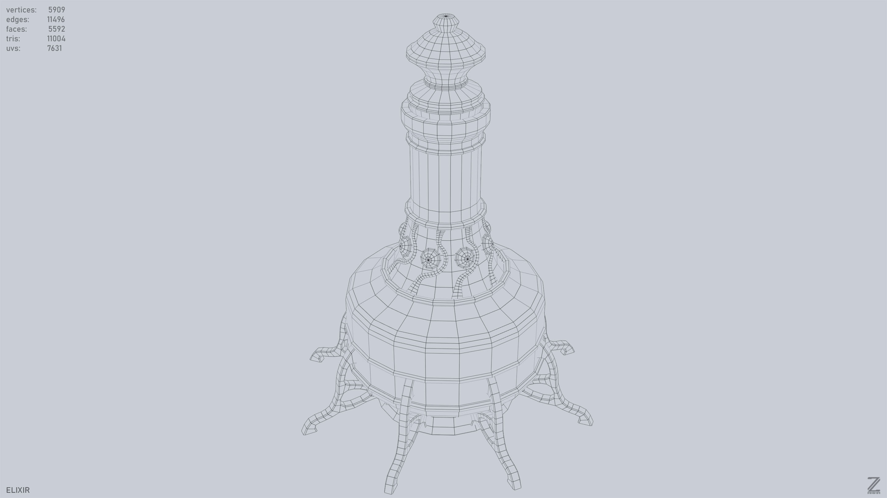 Elixir Low-poly 3D model_10