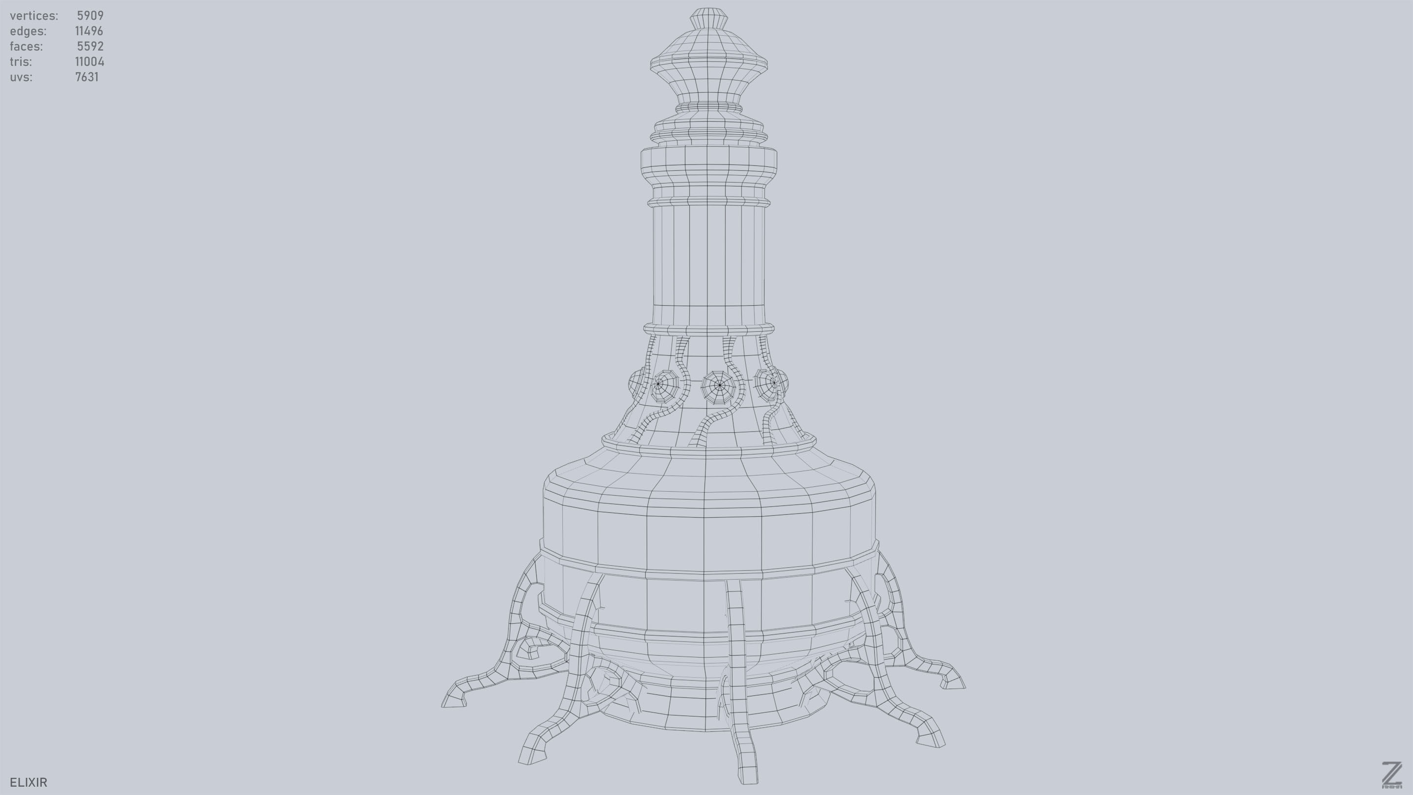 Elixir Low-poly 3D model_15