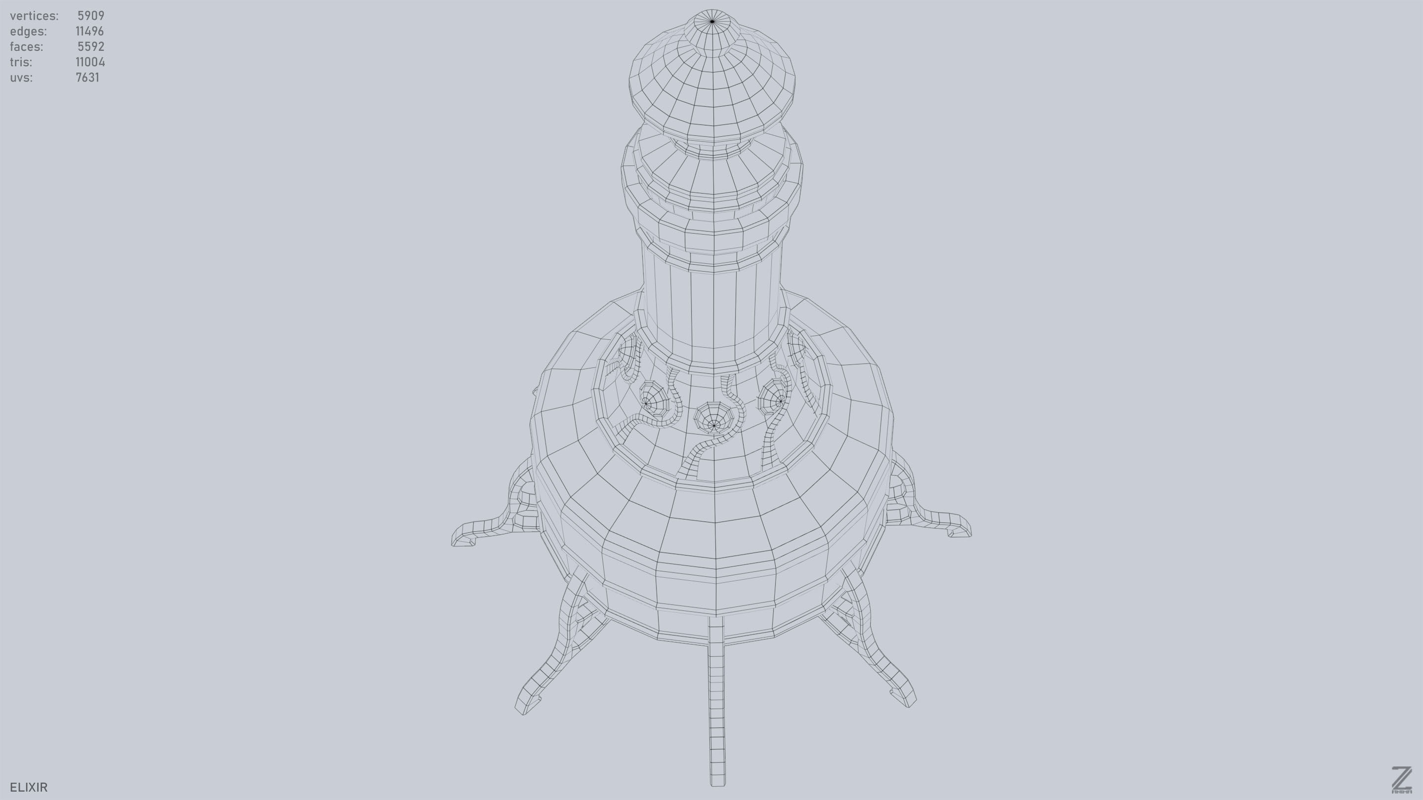 Elixir Low-poly 3D model_14