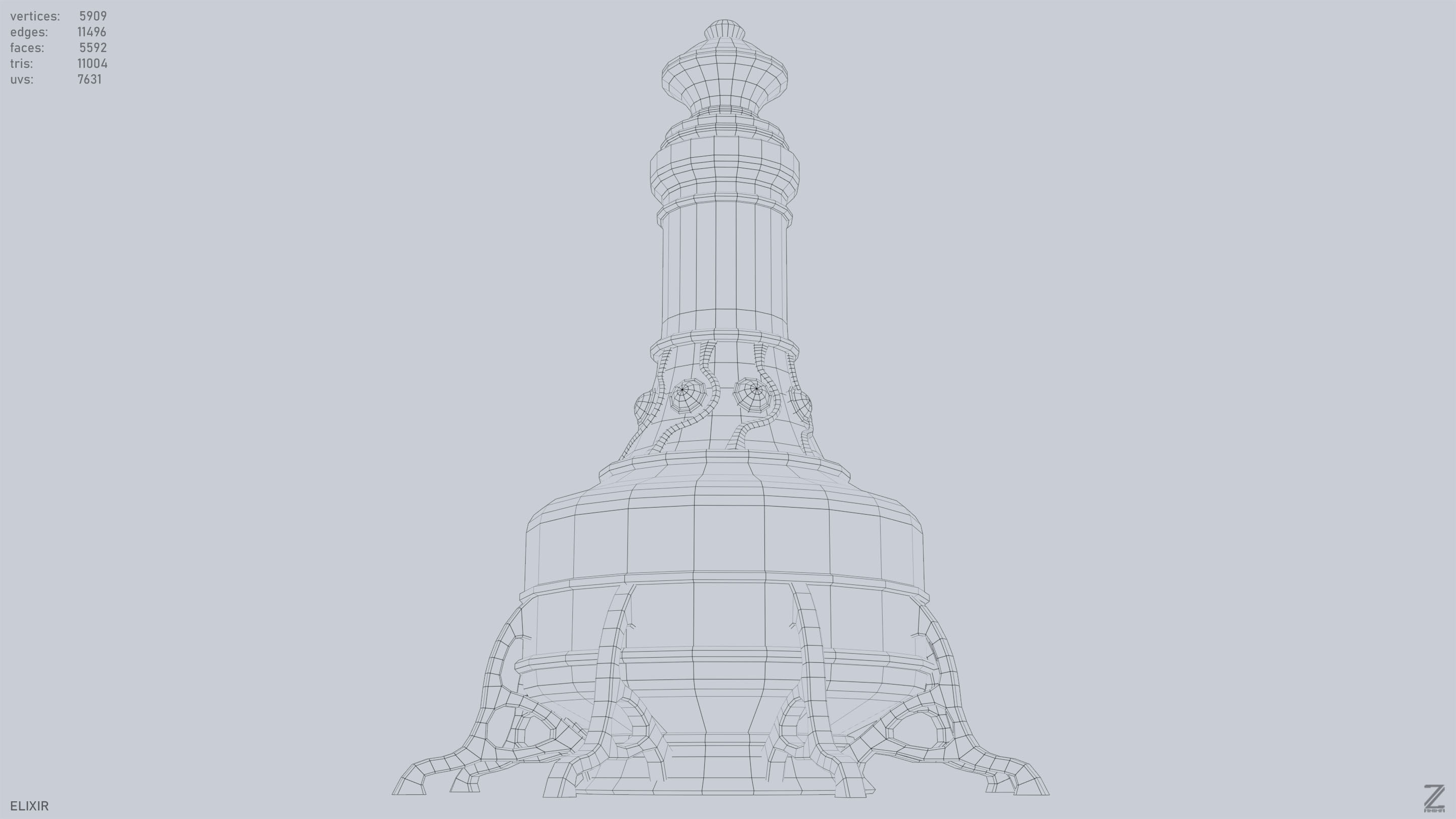 Elixir Low-poly 3D model_11