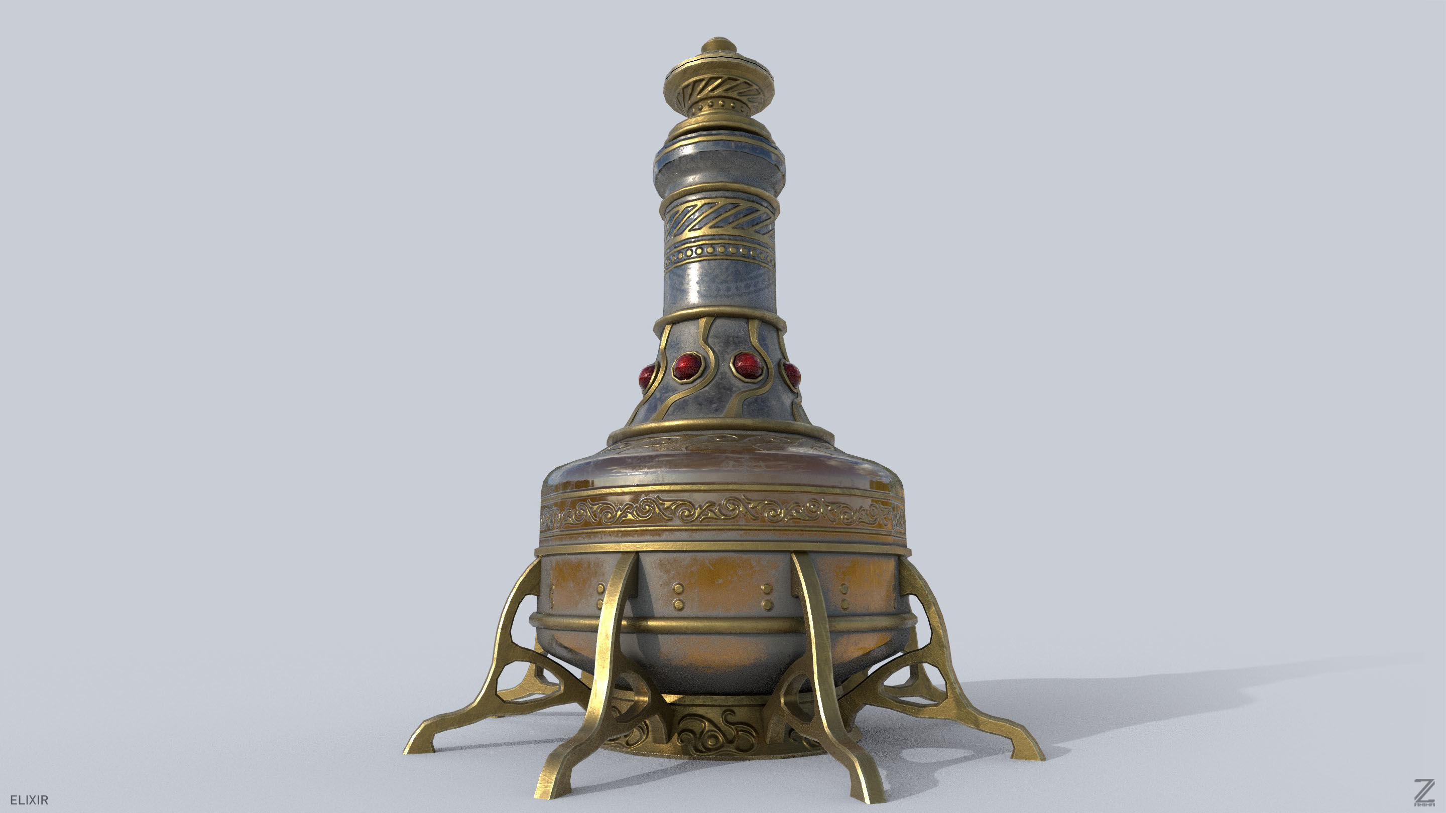 Elixir Low-poly 3D model_6