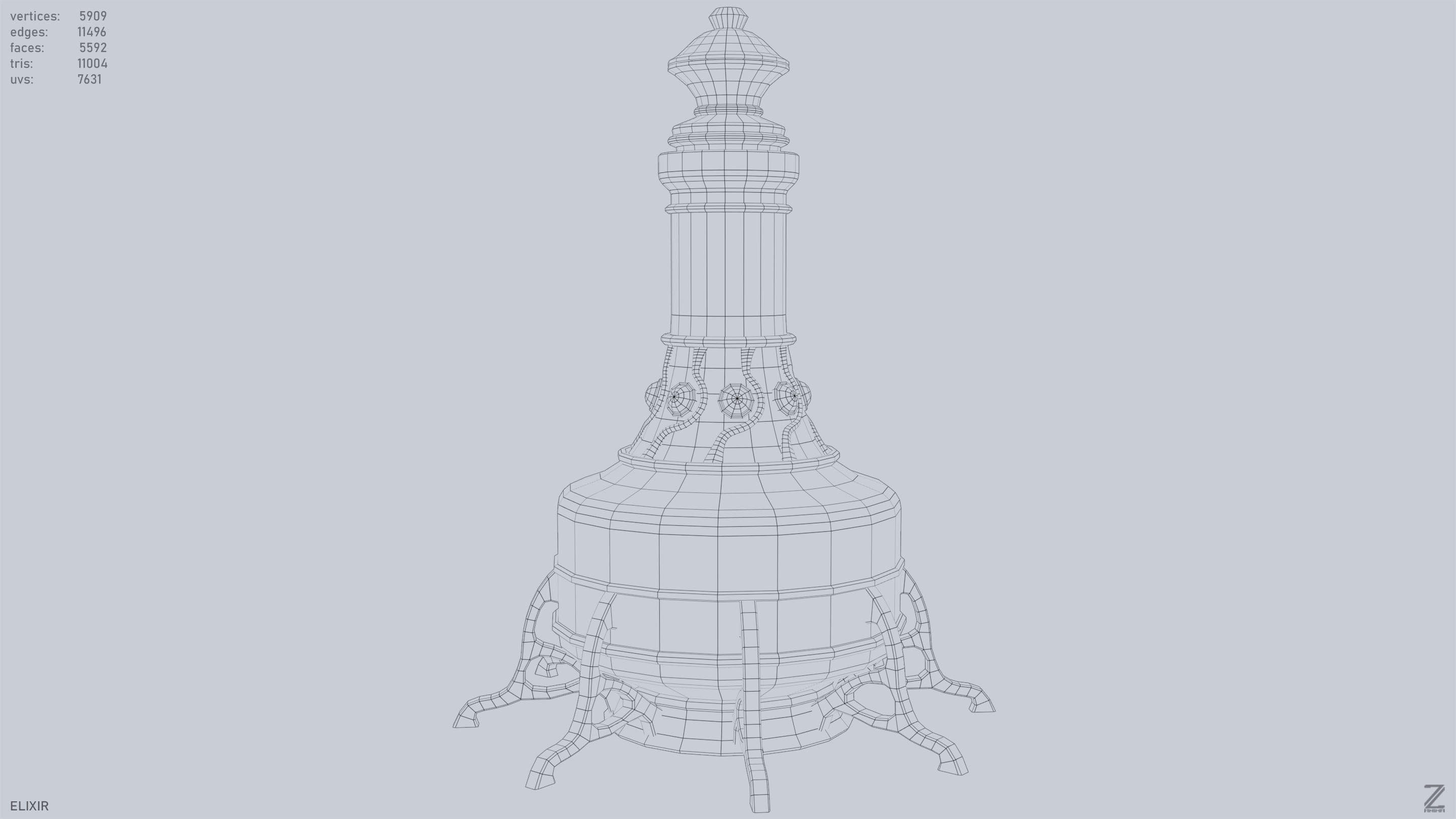 Elixir Low-poly 3D model_9