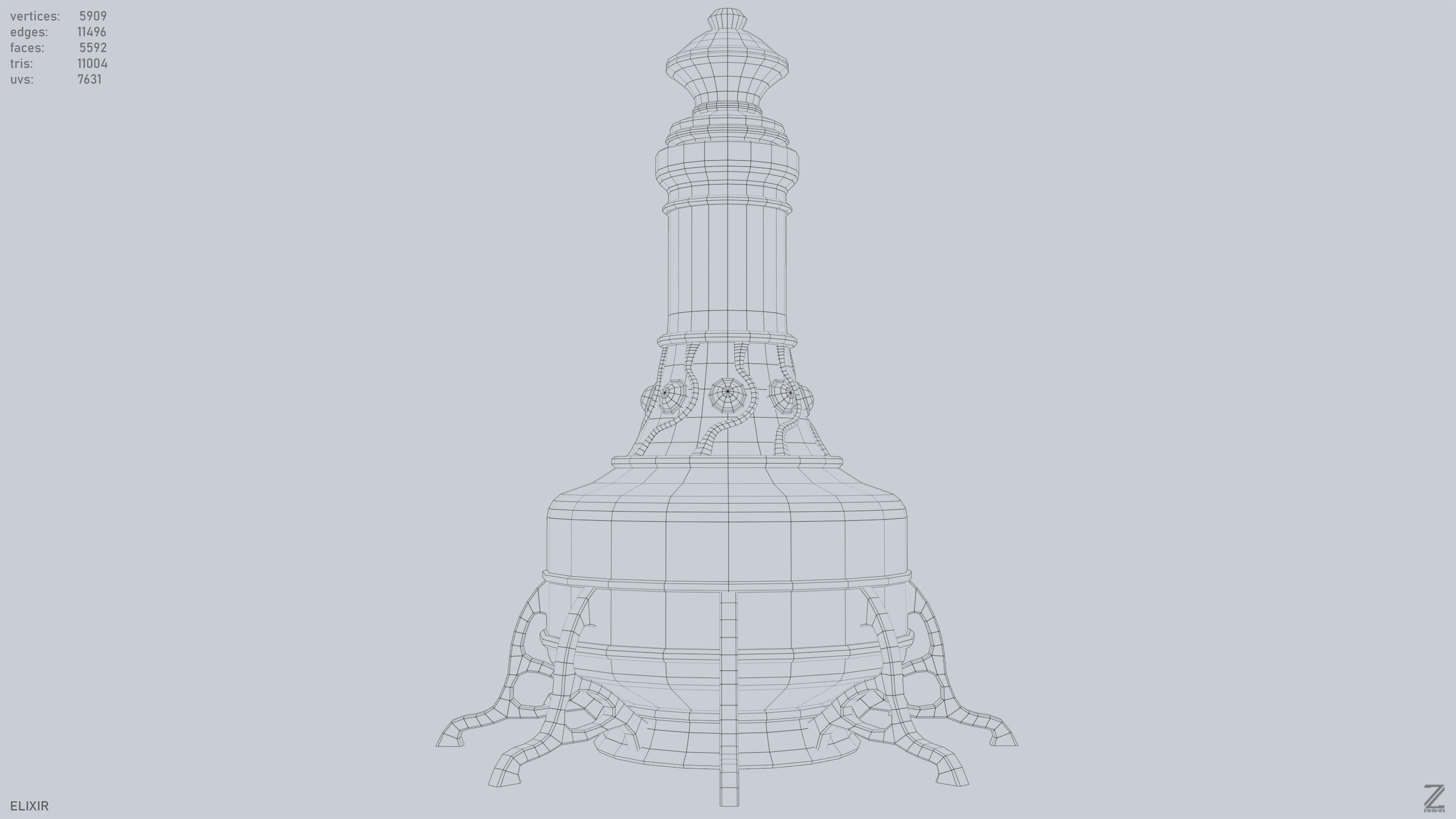 Elixir Low-poly 3D model_13