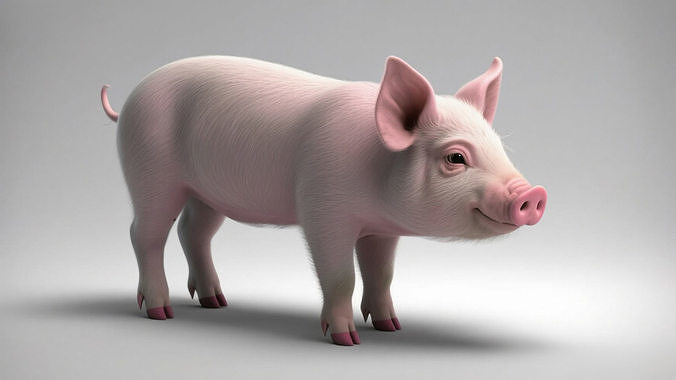 Rigged Piglet with 4k textures no animations 3D model