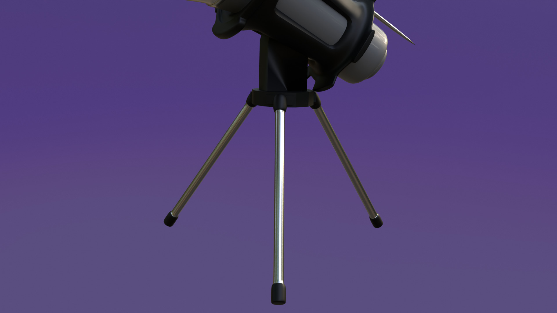 Studio Microphone with Tripod Low-poly 3D model_10