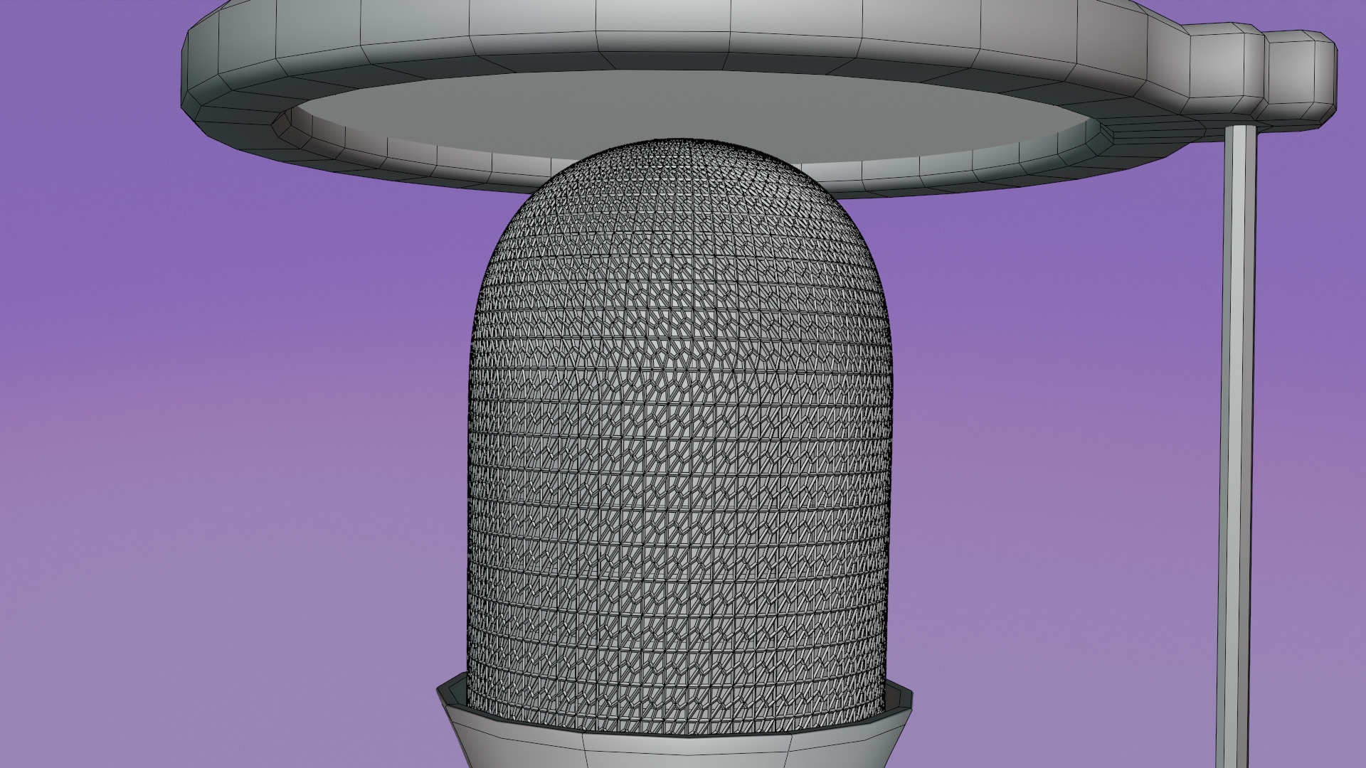 Studio Microphone with Tripod Low-poly 3D model_15