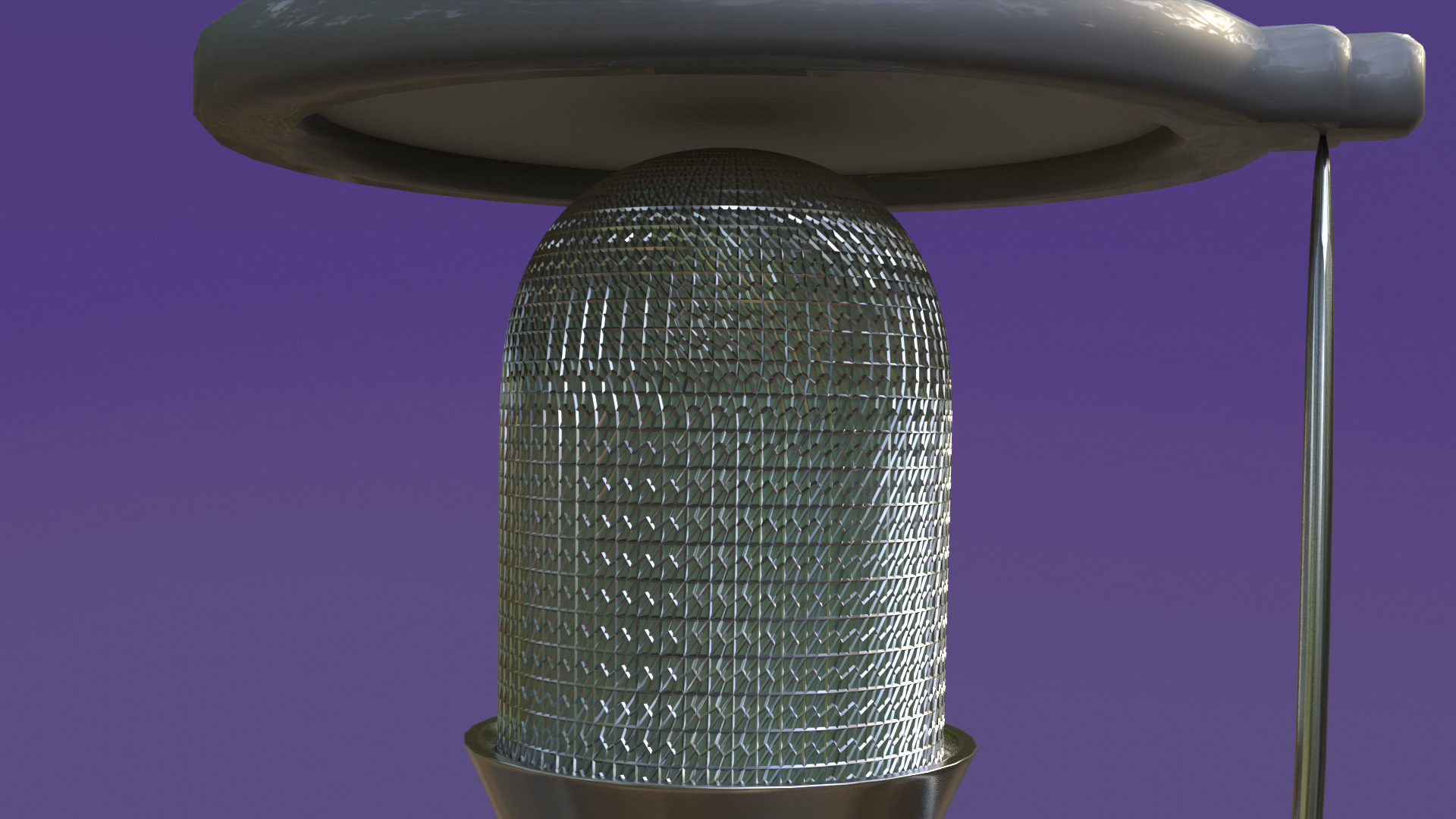 Studio Microphone with Tripod Low-poly 3D model_14