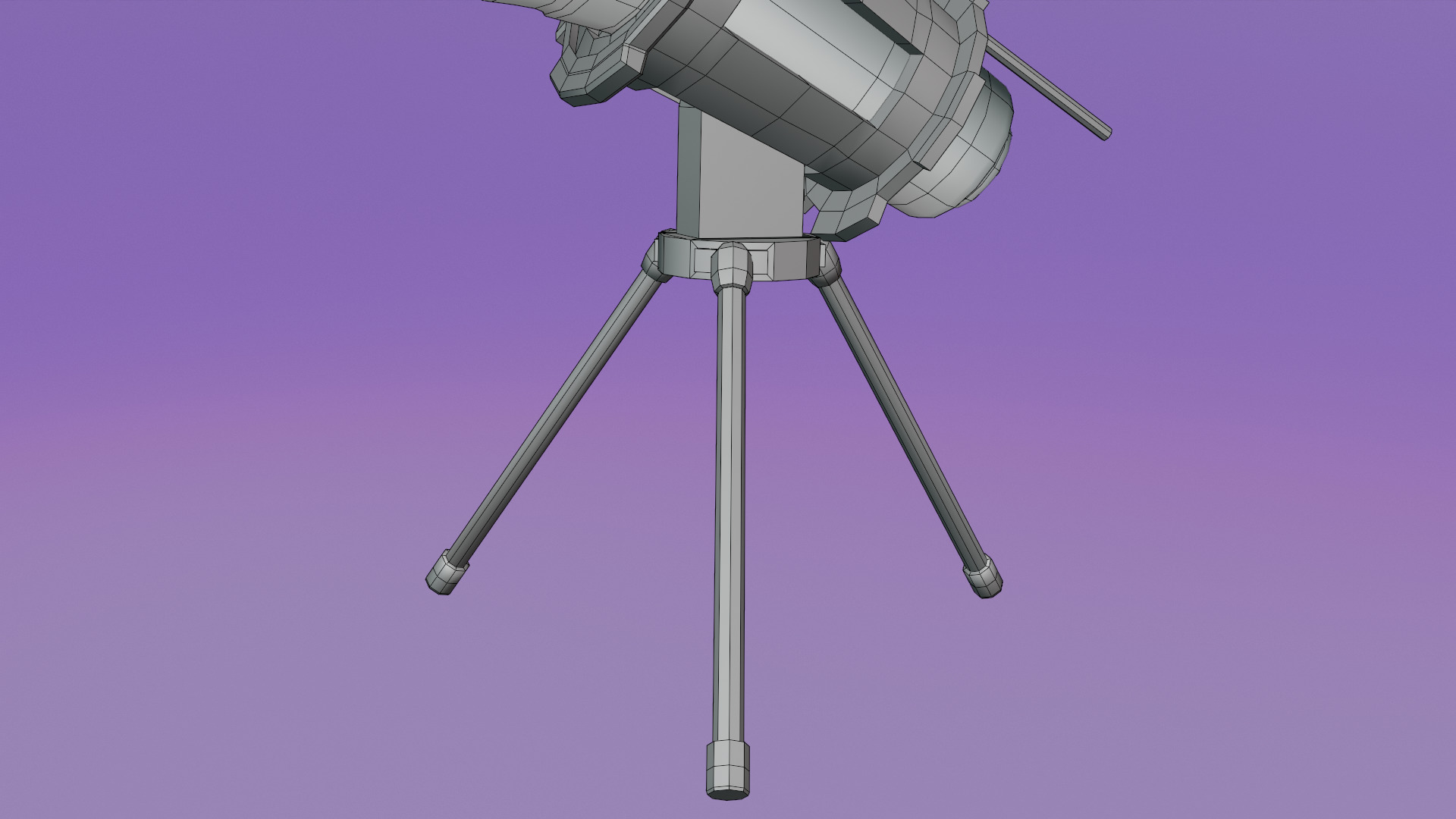 Studio Microphone with Tripod Low-poly 3D model_11