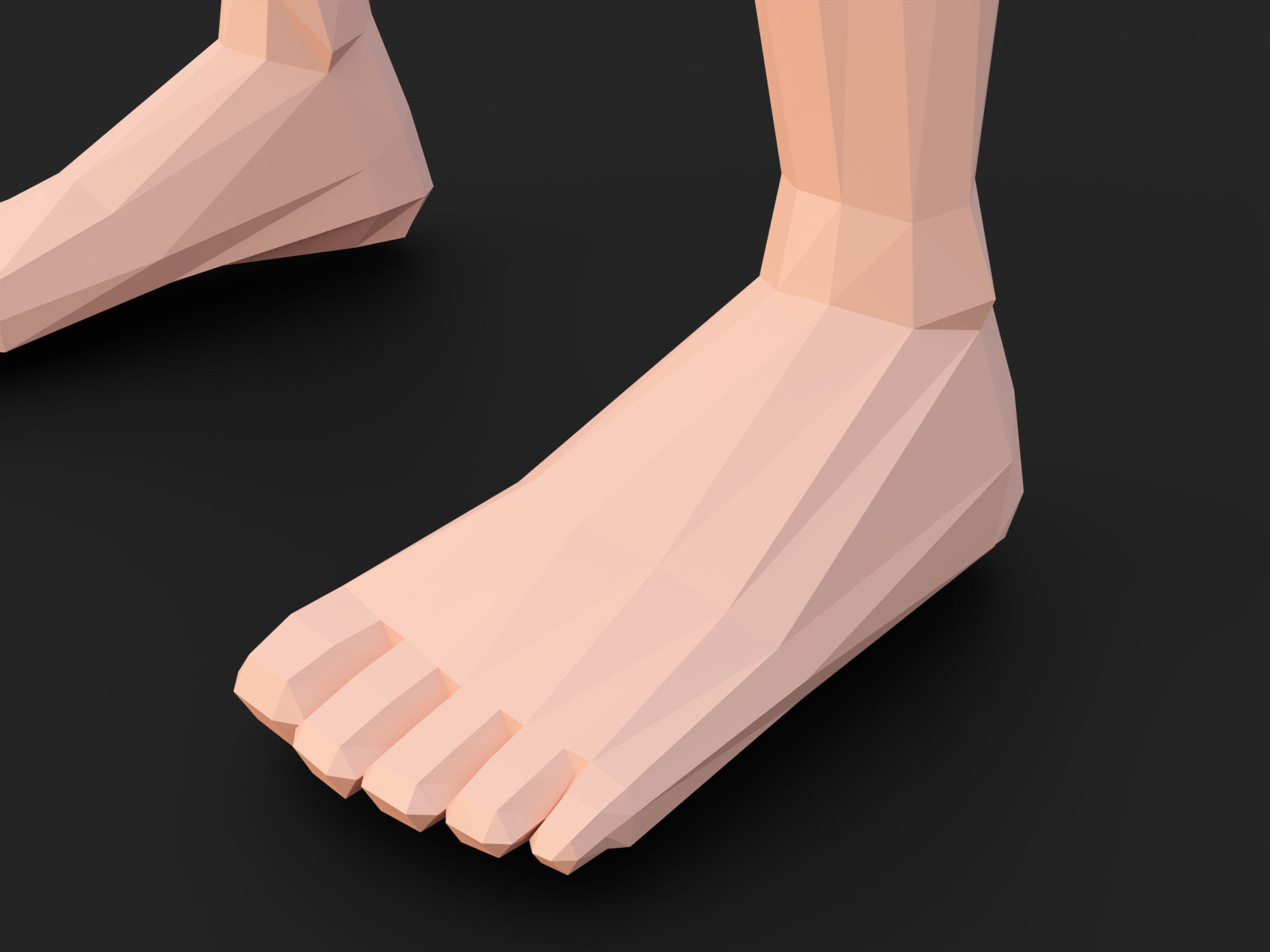 Low-poly woman Low-poly 3D model_5