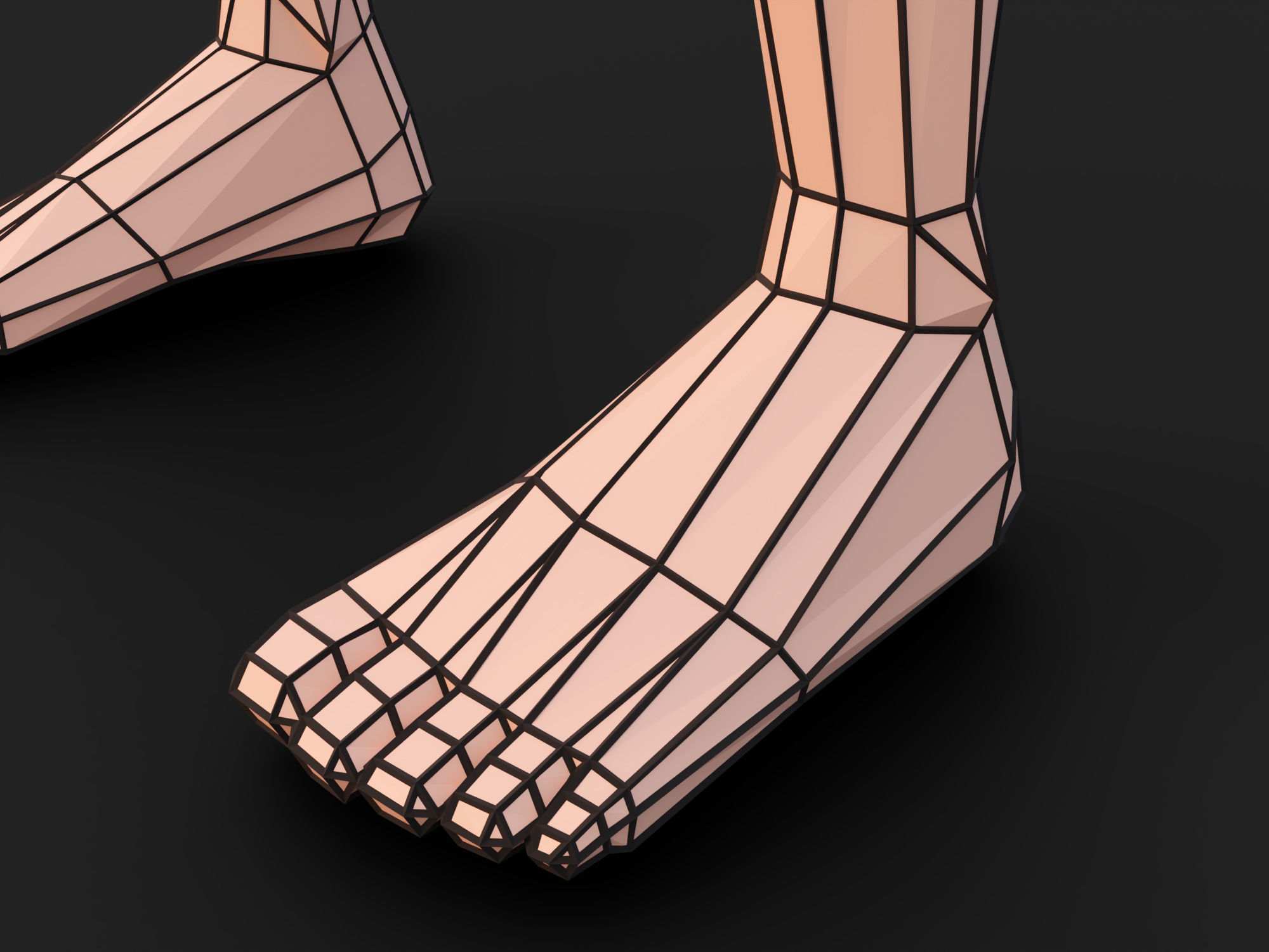 Low-poly woman Low-poly 3D model_6