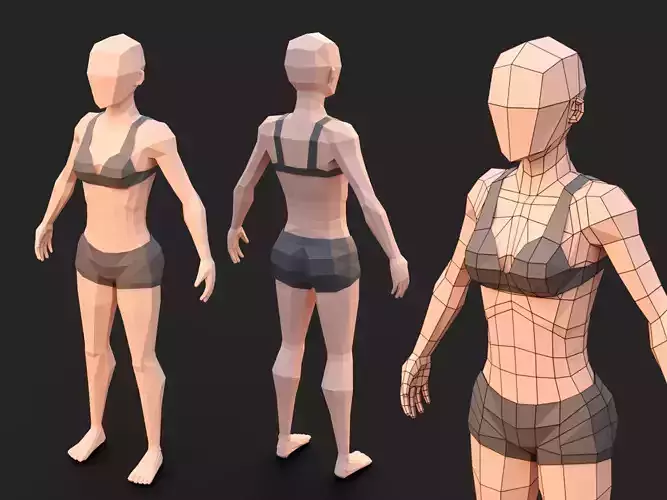 Low-poly woman Low-poly 3D model