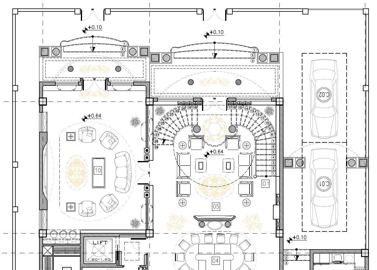 Classic Duplex Villa Plan 5 Bedrooms 4 Master 3D model_6