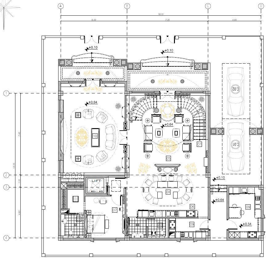 Classic Duplex Villa Plan 5 Bedrooms 4 Master 3D model_5